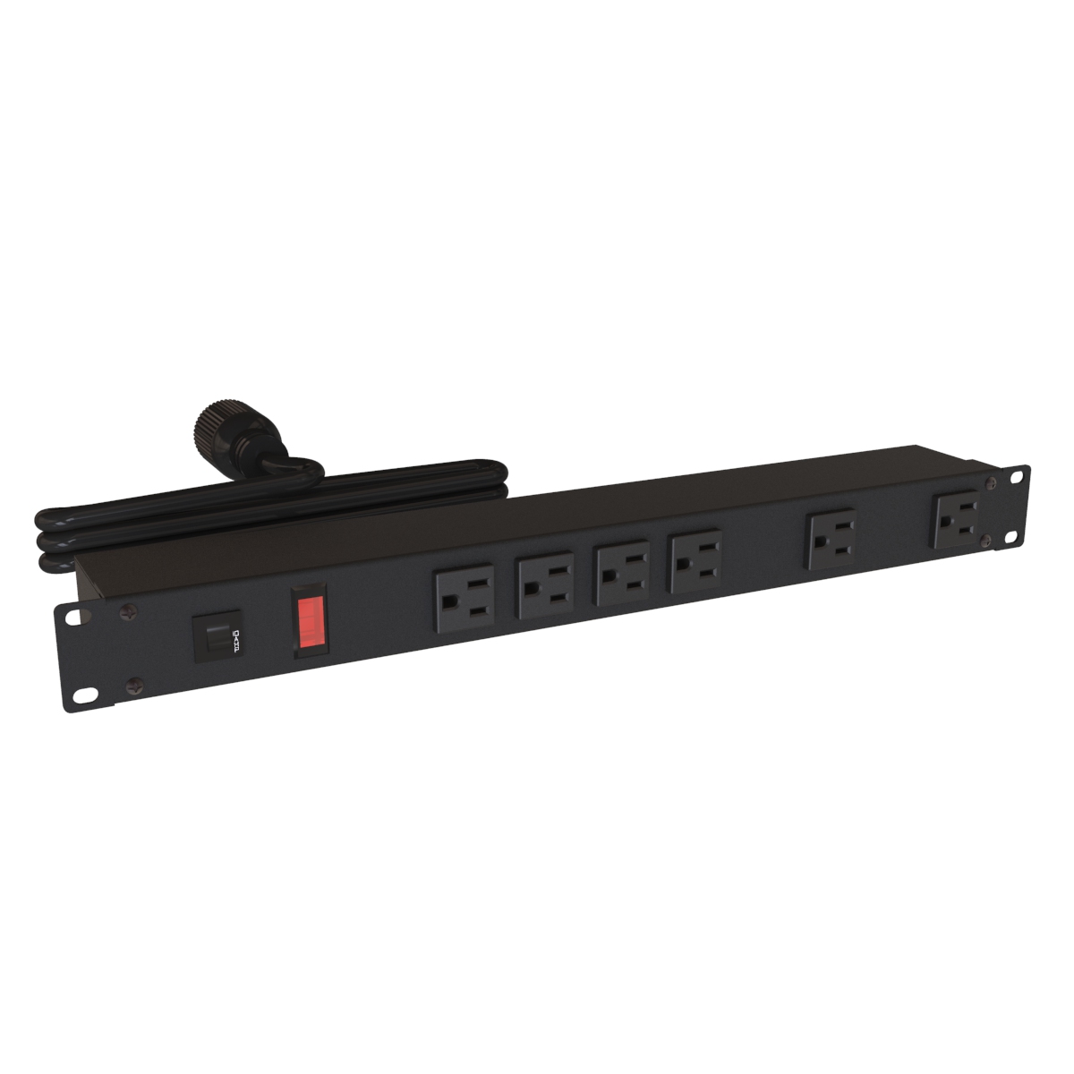 1582T6D1BK 19" Rack Mount, 6 Rec On Front