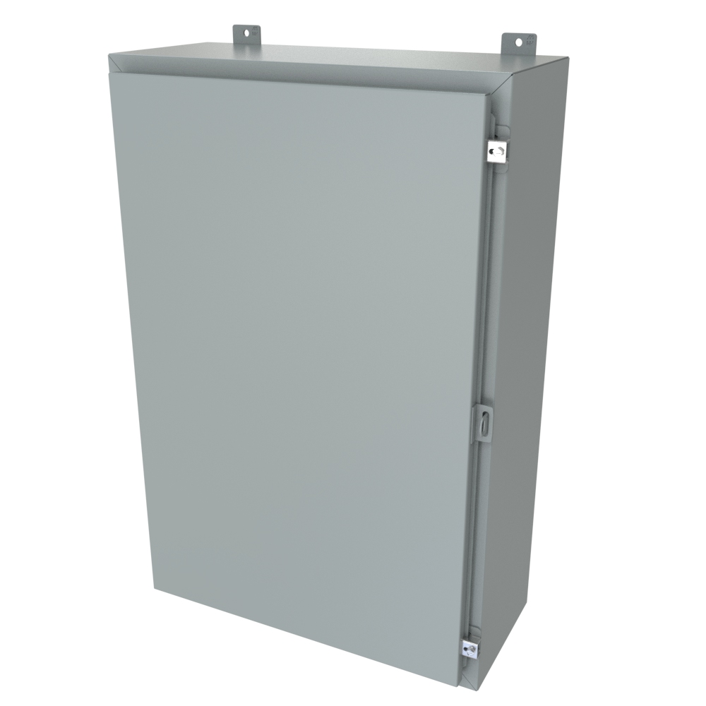 1418L10LP — N4/12 Wallmount Encl less panel - 36 x 24 x 10 - Steel/Gray