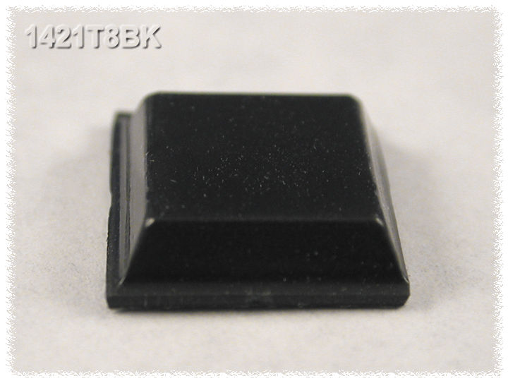 1421T8BK black 0.47 in square self-adhesive feet, package of 24