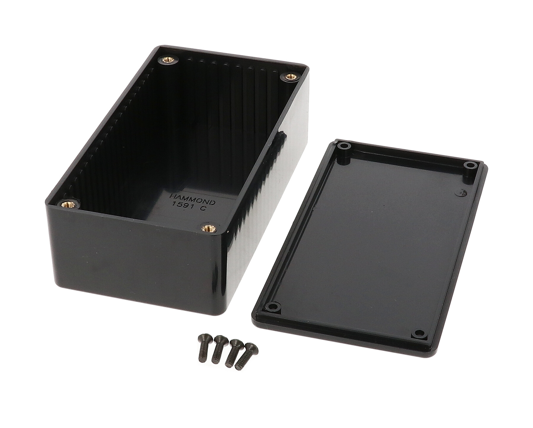 1591CBK black flame retardant ABS plastic enclosure, 120 x 65 x 40 mm