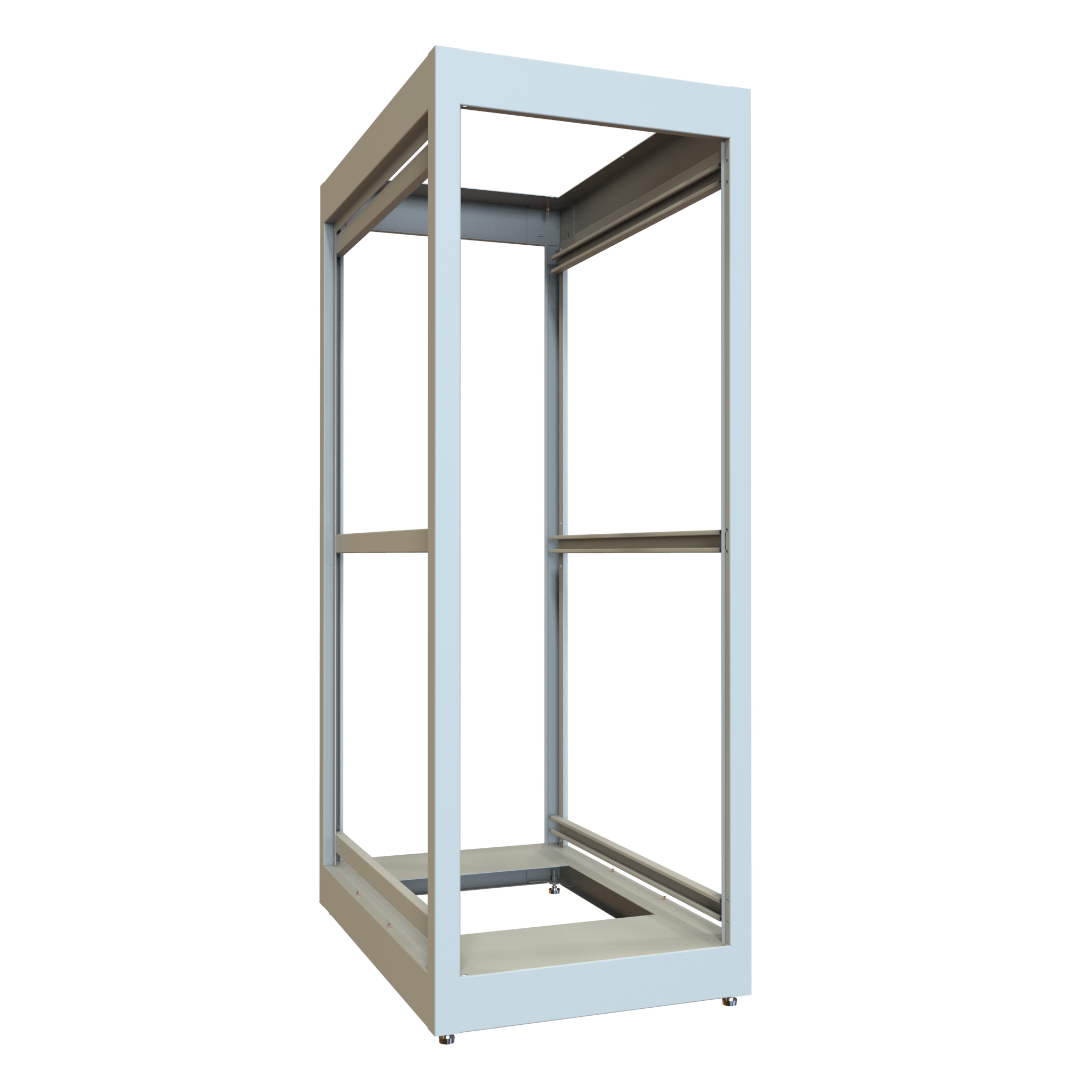 32U Open Frame Cabinet, 36 in Deep, Light Gray