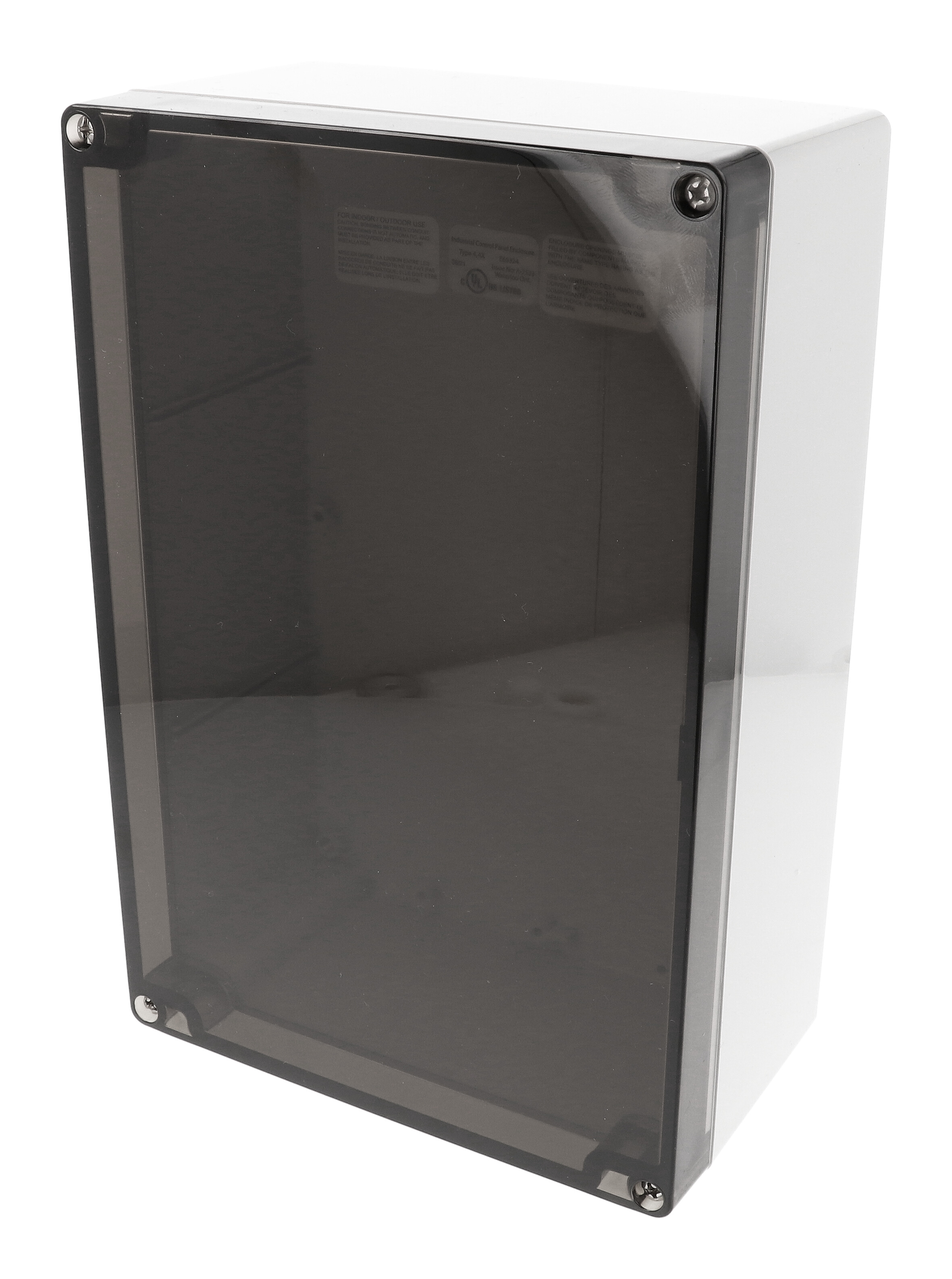 1554V2GYSL — RAL7035 grey polycarb plastic watertight enclosure, smoked lid