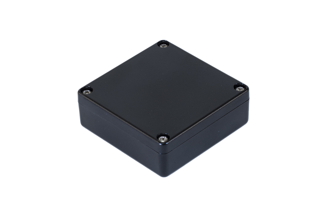 1551WTBK black 60 x 60 x 22 mm square watertight polycarbonate enclosure