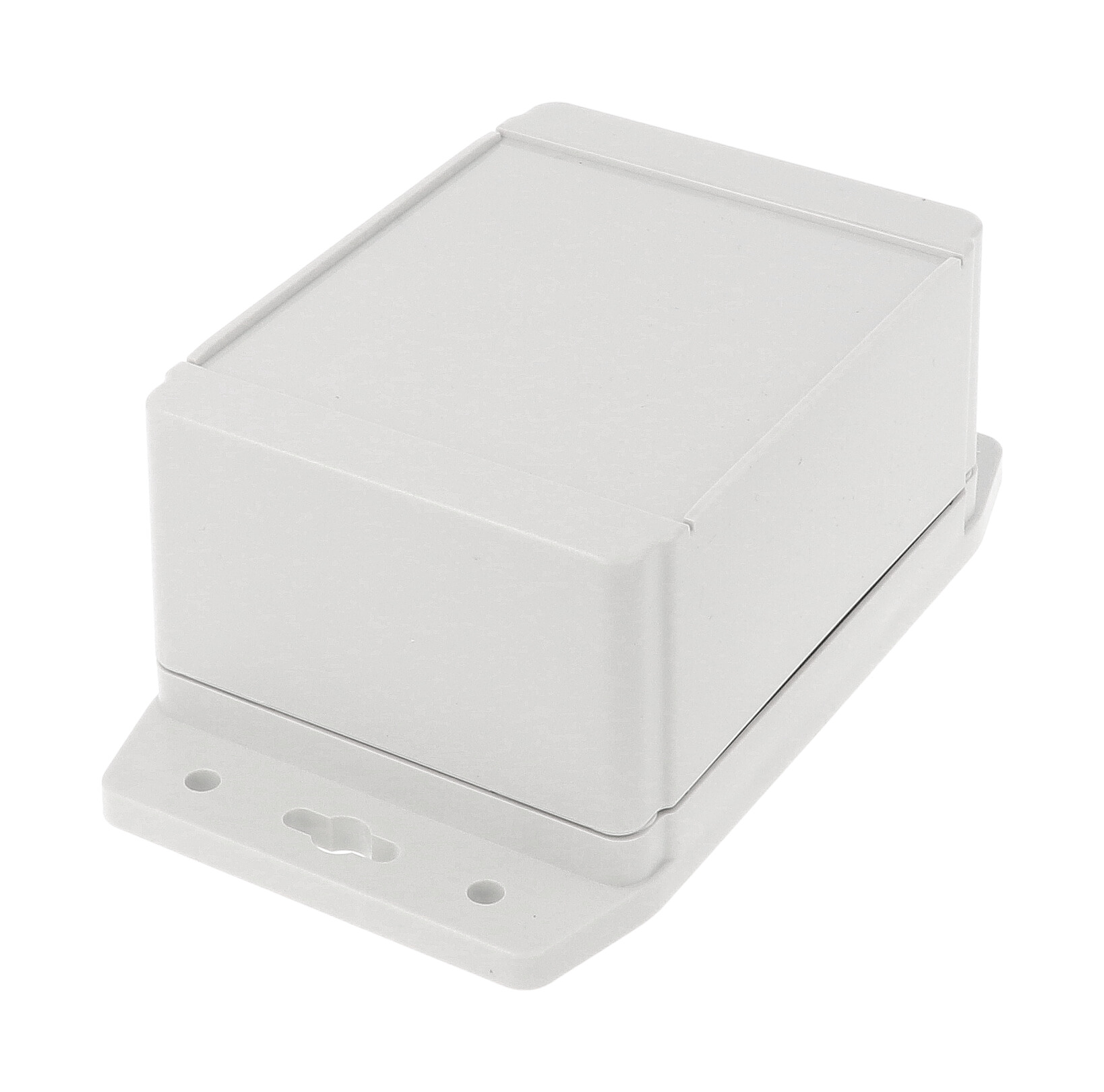 1555F2F42GY grey polycarbonate flanged deep enclosure, 120 x 90 x 63 mm