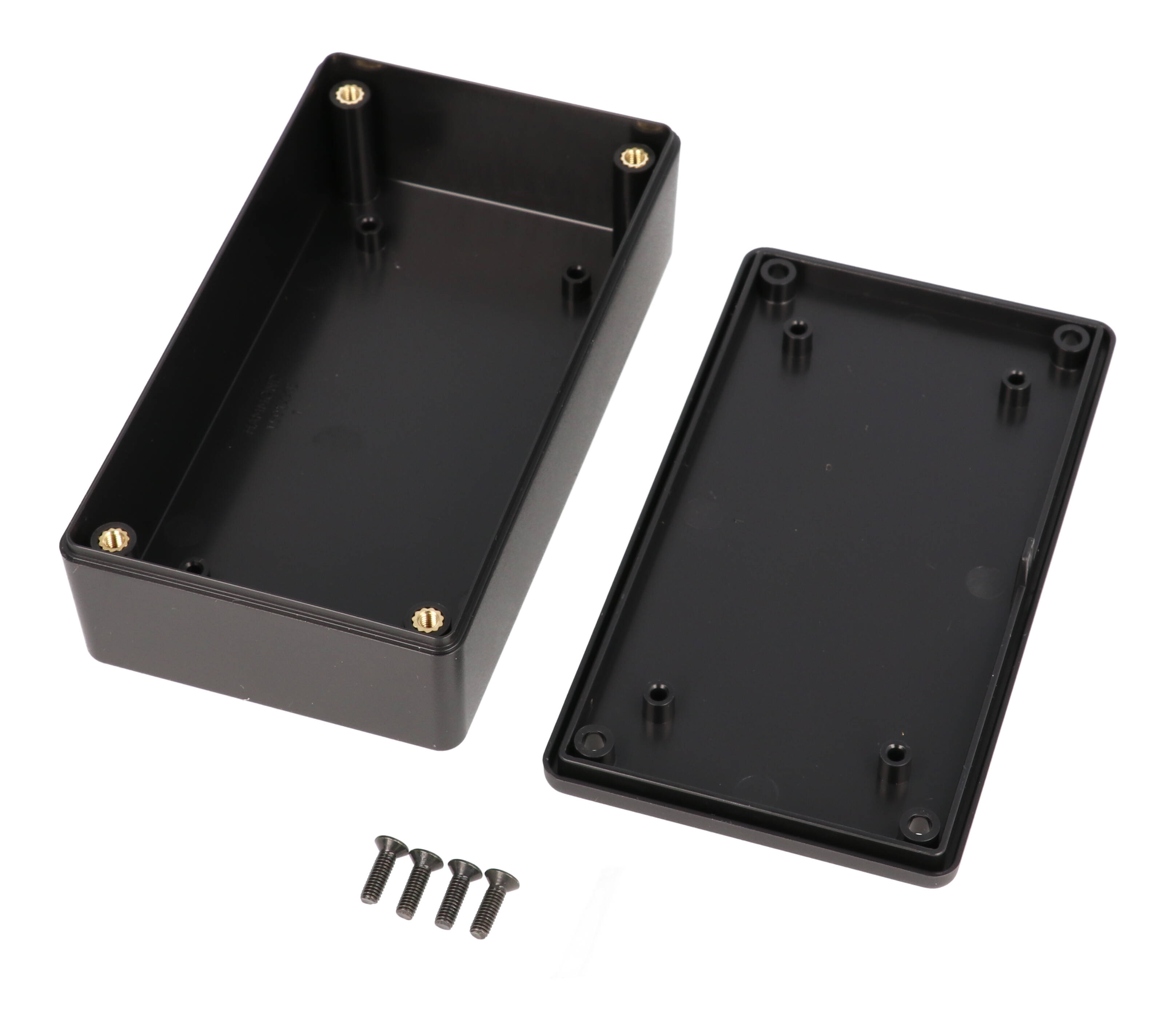 1591XXBBK black textured flame retardant ABS enclosure, 114 x 63 x 31 mm