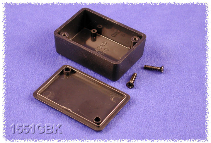 1551GBK black ABS miniature enclosure, 50 x 35 x 20 mm