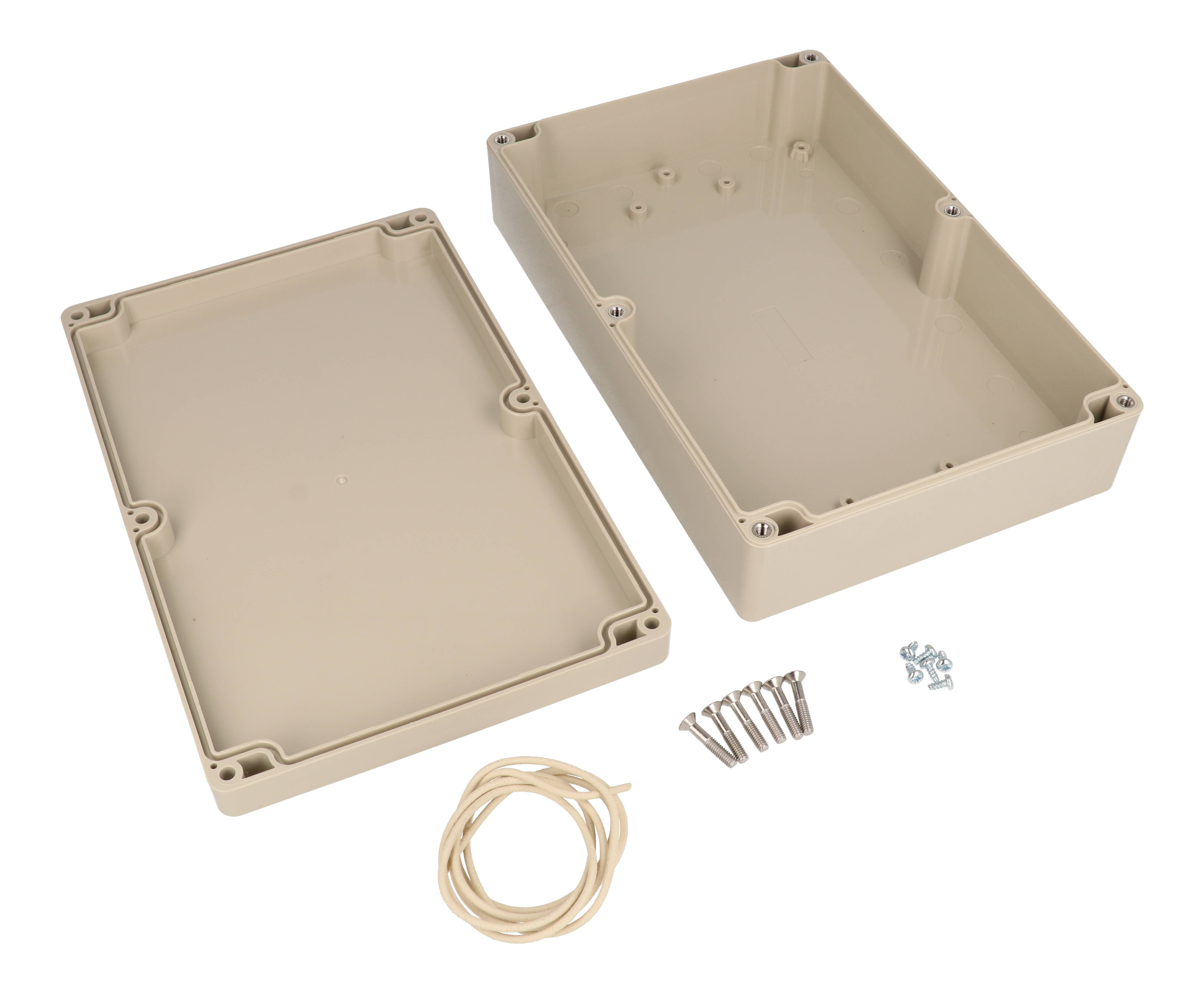 RZ0317 beige ABS water-tight IP65 enclosure with opaque lid, 222 x 146 x 55 mm