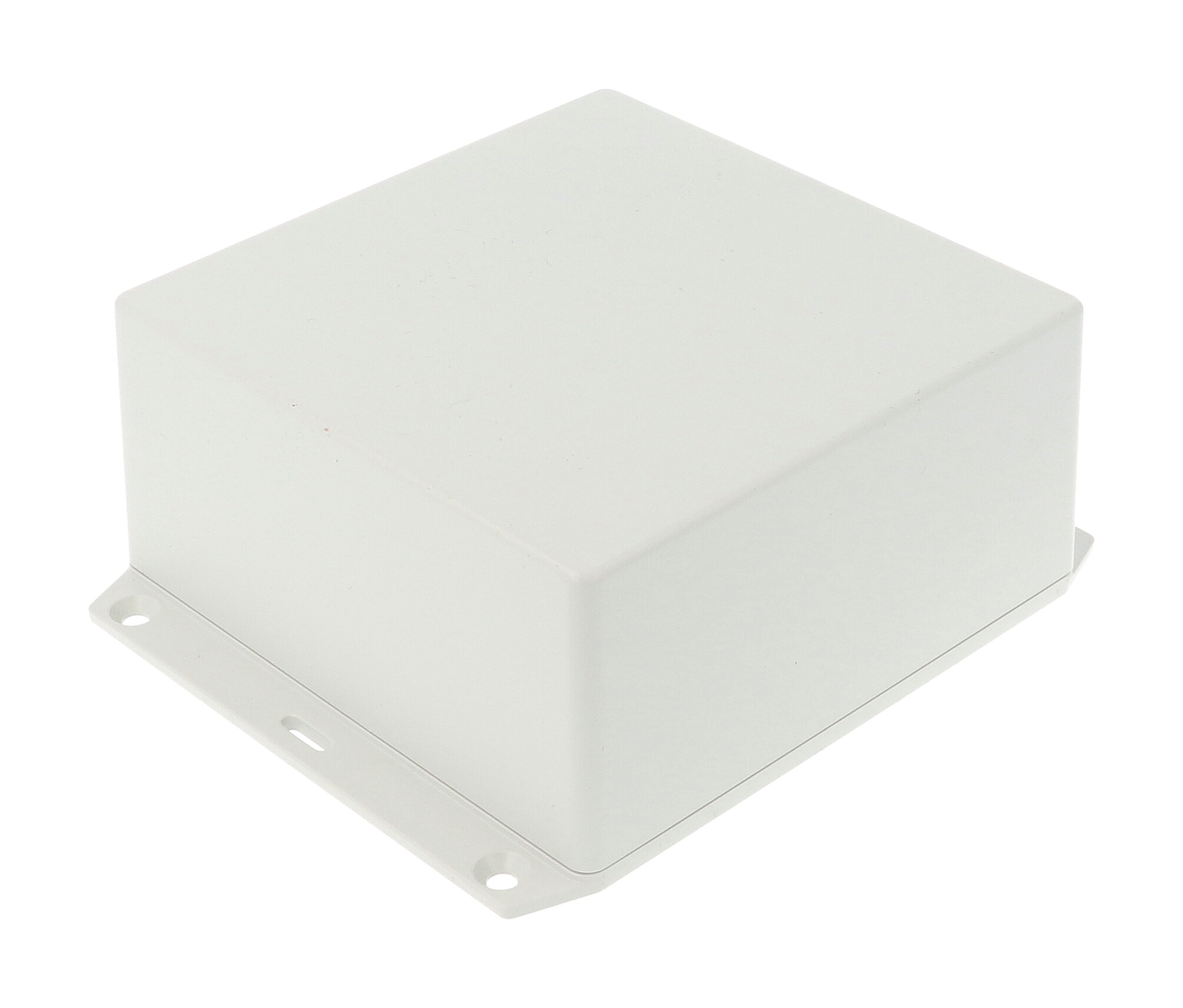 1591XXUFLGY light gray ABS plastic enclosure with flanged mounting lid