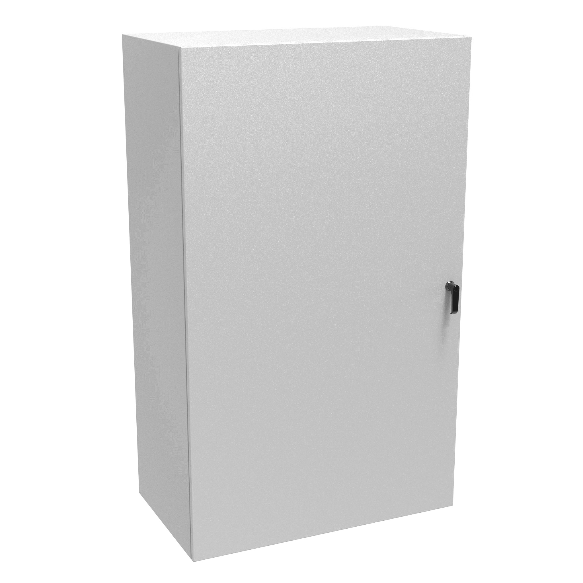 EN4SD603620LG 60 x 36 x 20 in Type 4 mild steel wallmount enclosure in RAL 7035 textured light gray with single hinged door and 3-point latching handle