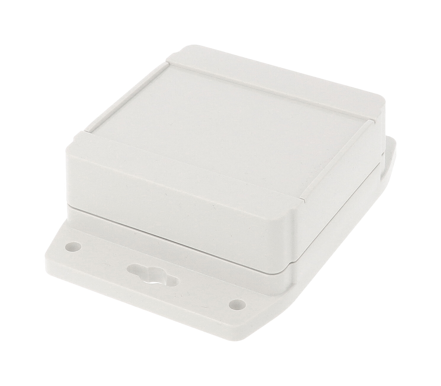 1555EF17GY light grey ABS flanged enclosure, 90 x 90 x 38 mm