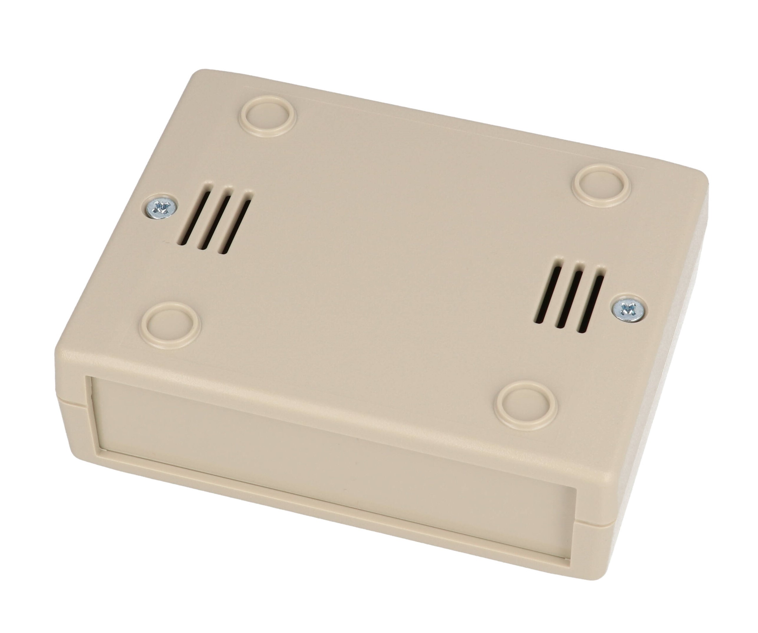 RM2005M light gray ABS instrument enclosure with removable end panels, 105 x 80 x 32.5 mm