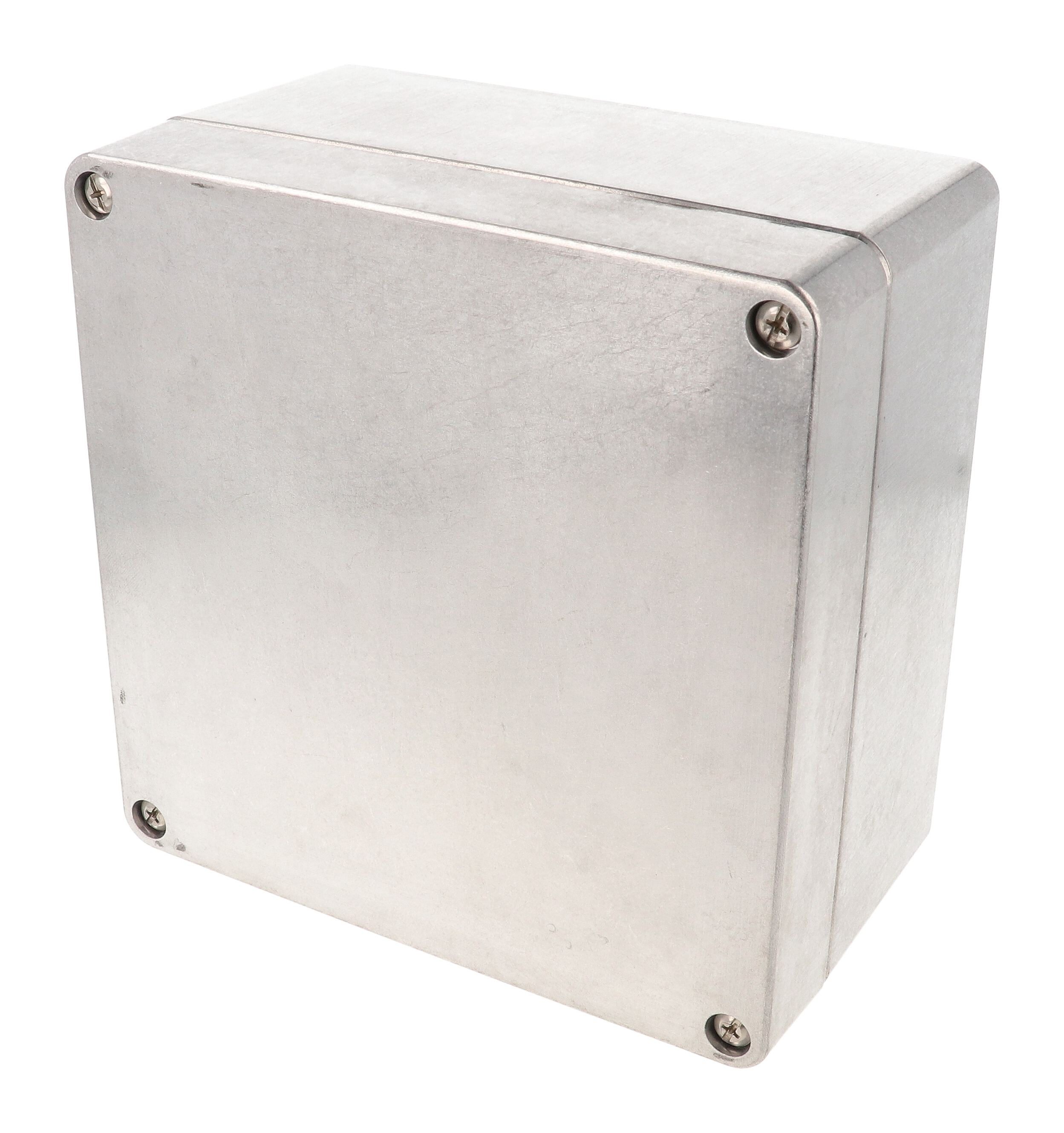 1590Z180 square natural diecast aluminum watertight enclosure, 180 x 180 x 100 mm