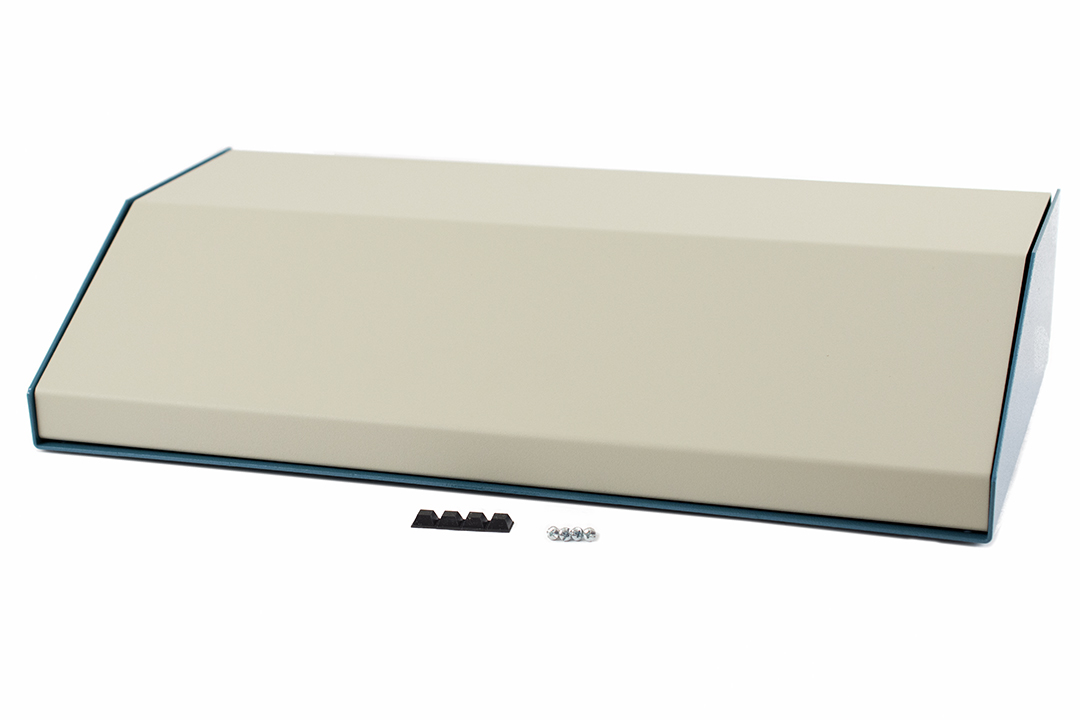 1456WK4WHBU — sloped metal console; 30 degree; beige top; blue case