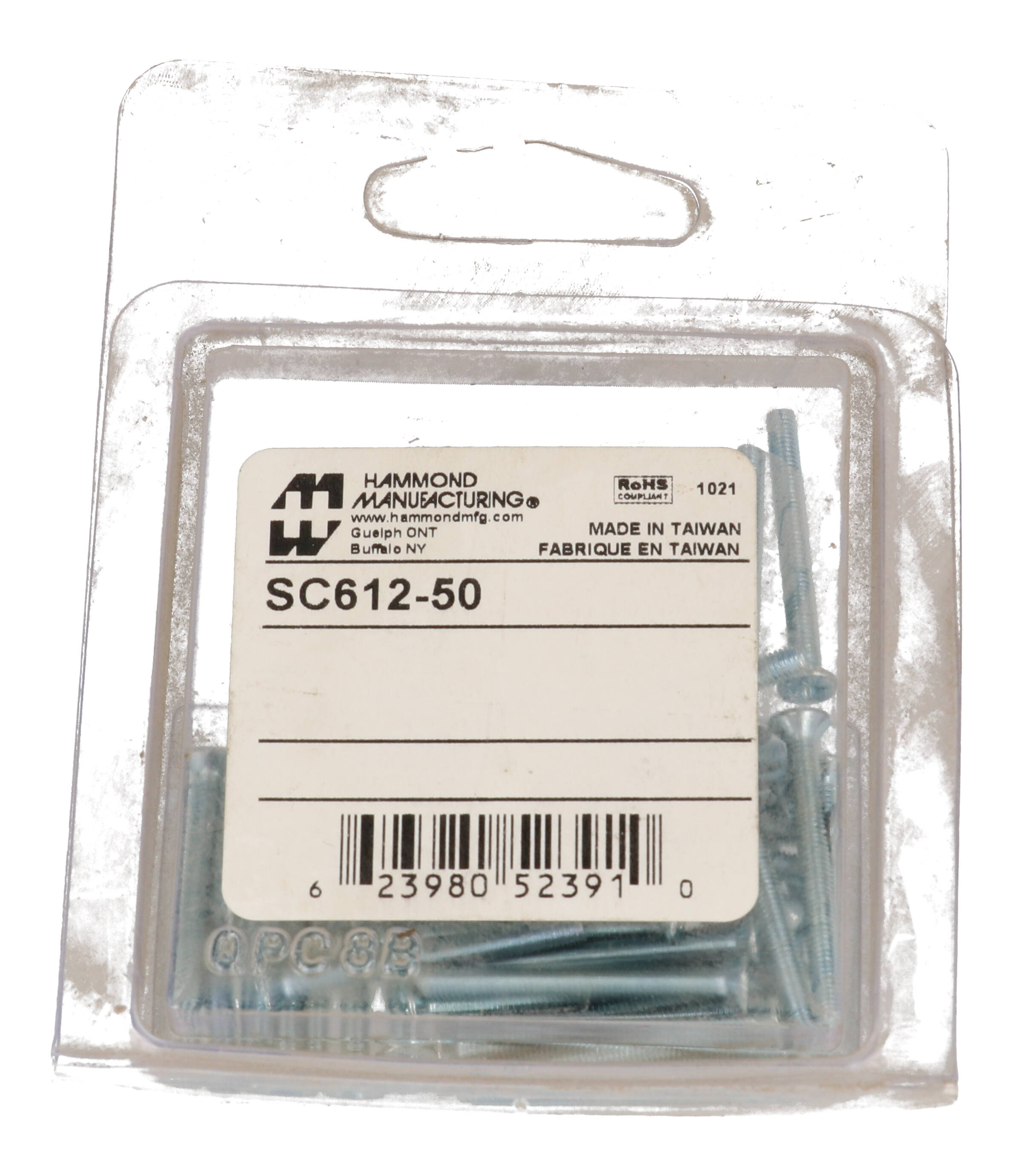 SC612-50 package of 50 M3-0.5 x 30mm flat head assembly screws