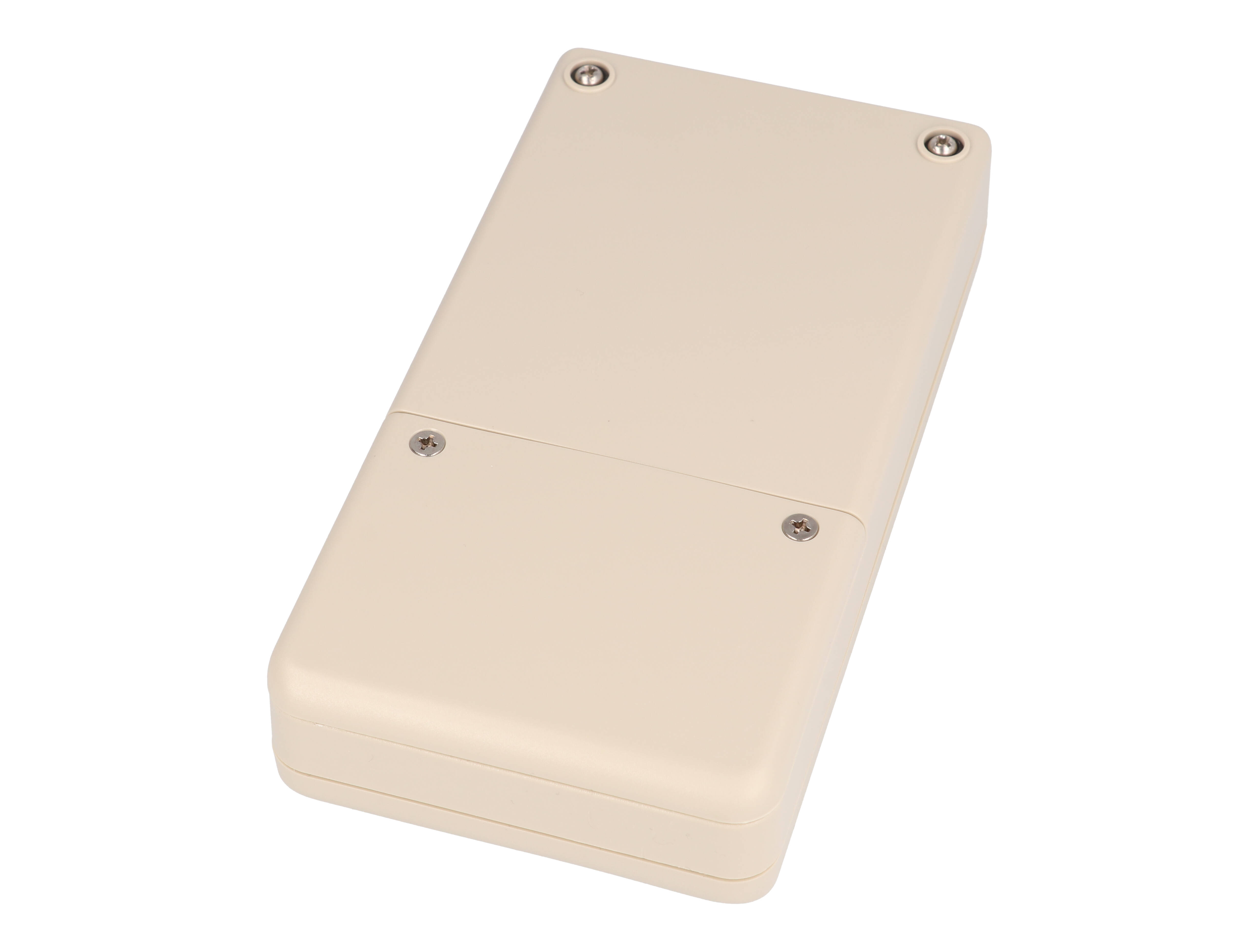 RH3045 light grey gasketed IP65 ABS hand-held enclosure with battery door, 160 x 84 x 30 mm