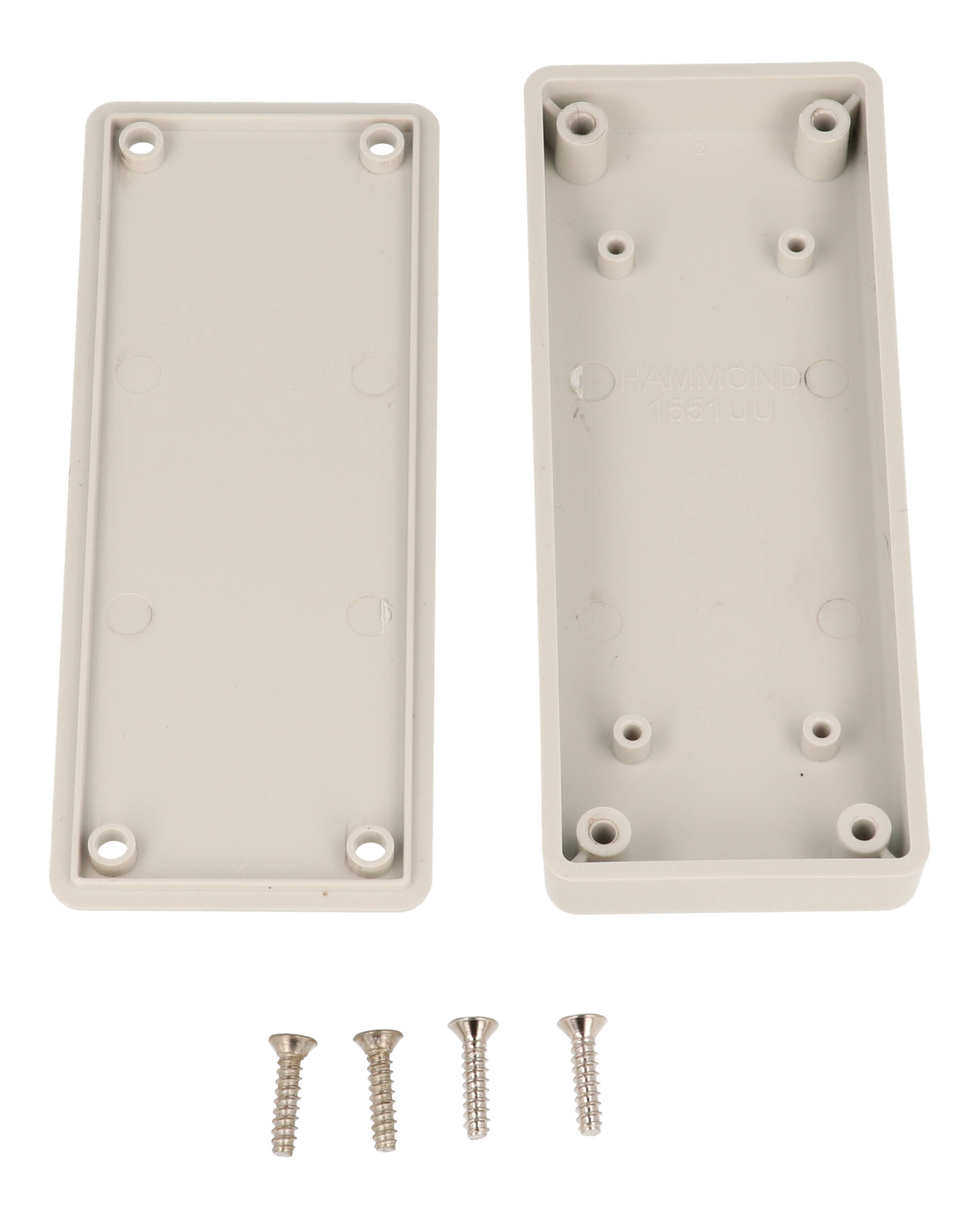 1551UUGY grey ABS miniature enclosure, 100 x 40 x 15 mm