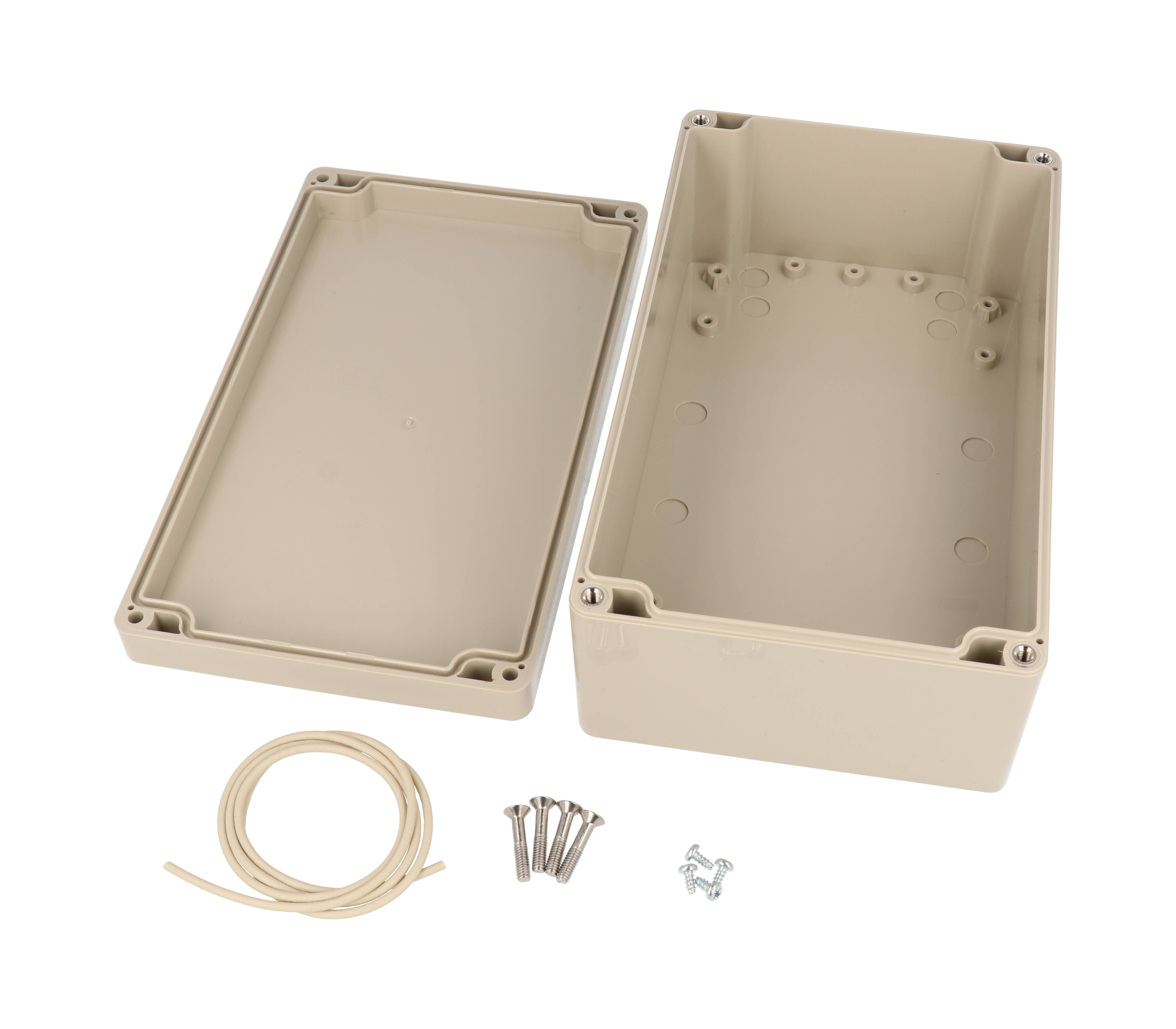 RZ0373 beige ABS water-tight IP65 enclosure with opaque lid, 200 x 120 x 75 mm