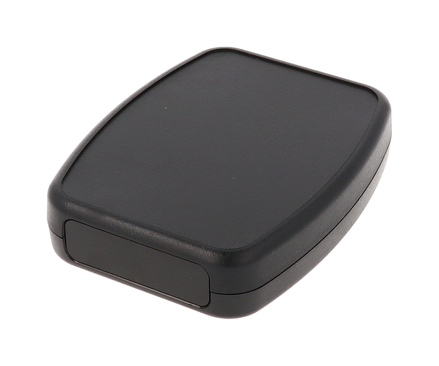 1599TABSBK small black ABS tablet enclosure with ergonomic low-profile shape and removable end panel