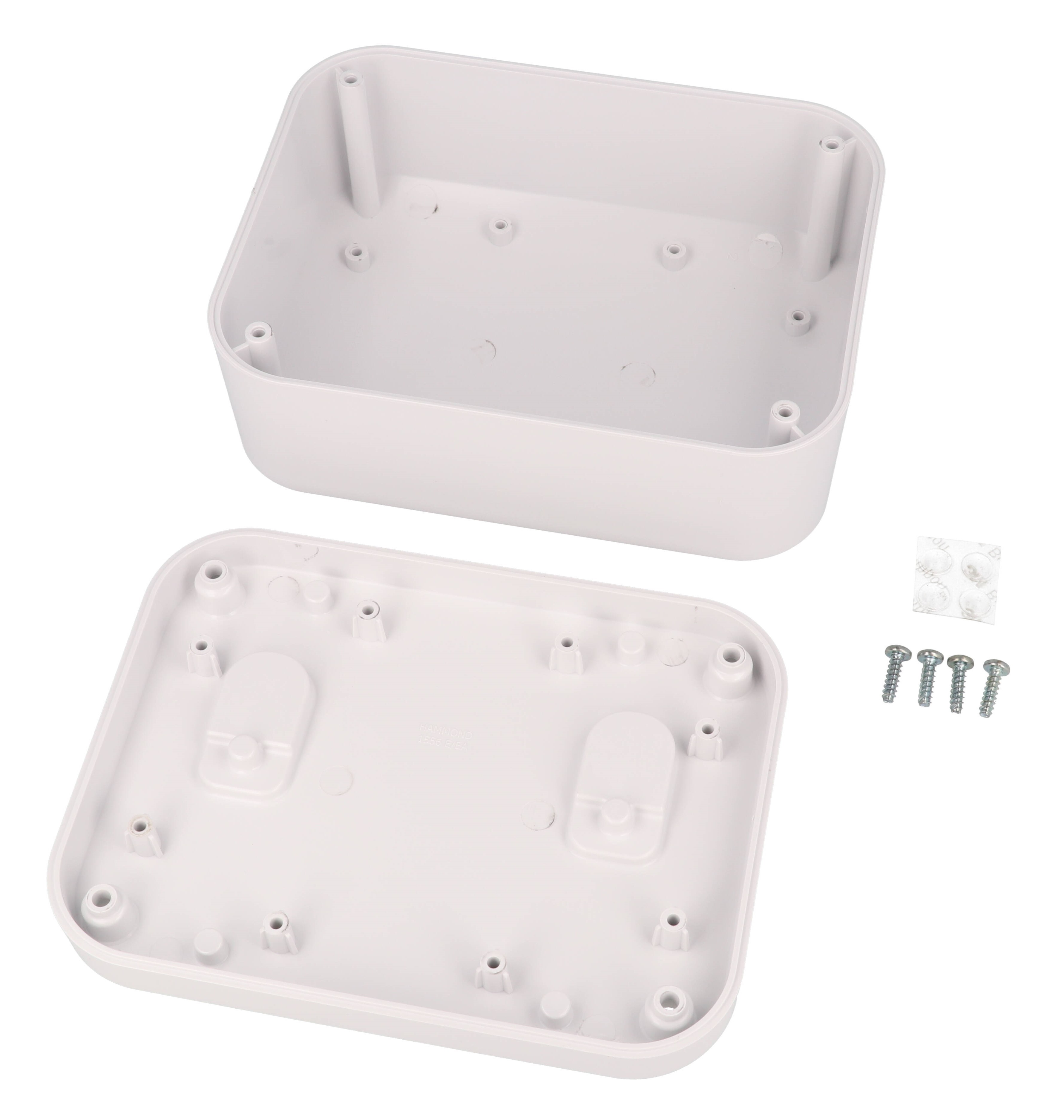 1556EAWH white flame-retardant ABS 160 x 120 x 70 mm desktop and wall-mount enclosure with rounded corners