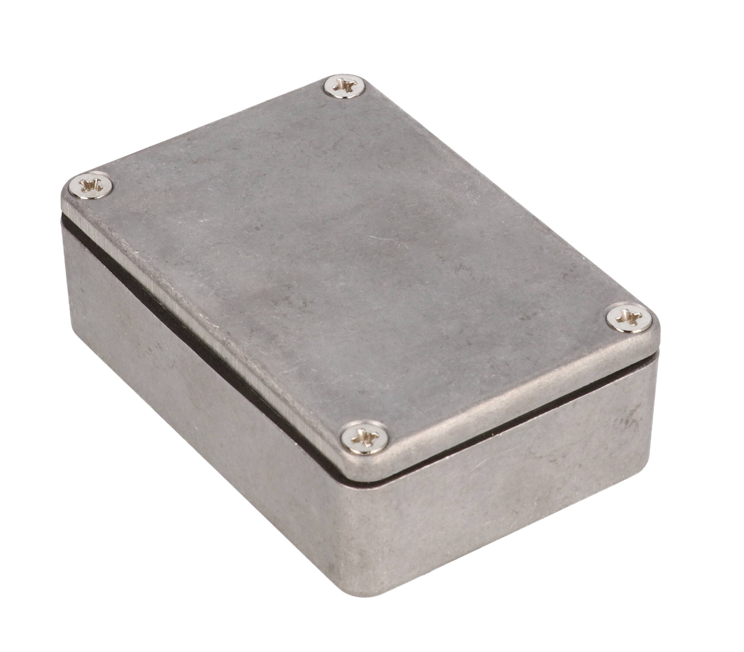 1550WP small natural aluminum diecast enclosure with lid and IP66 gasket, 80 x 55 x 21 mm