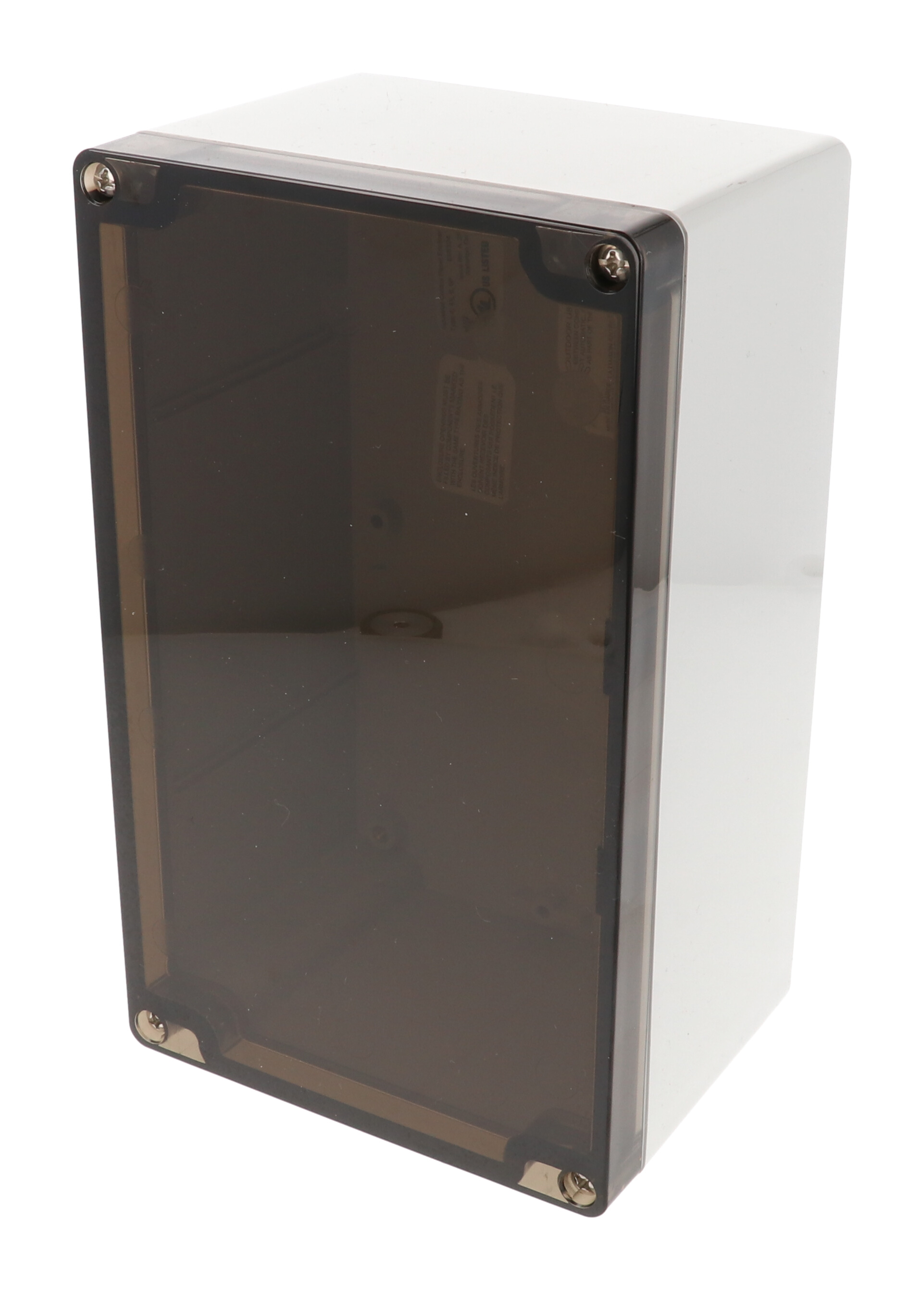 1554U2GYSL — RAL7035 grey polycarb plastic watertight enclosure, smoked lid