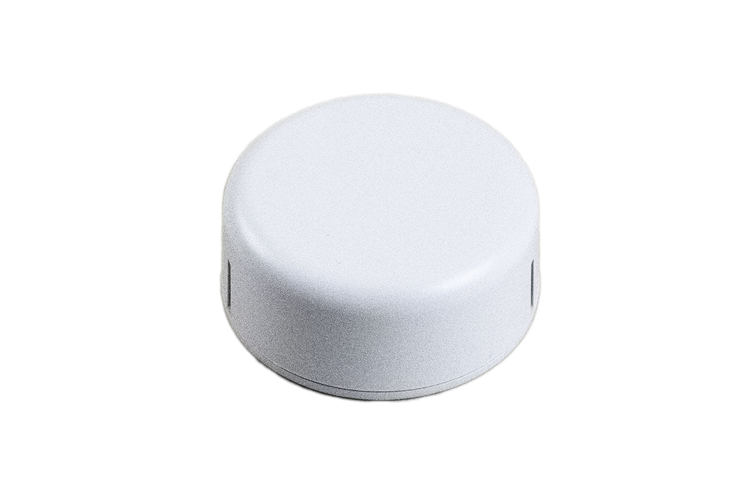 1551SNAP11WH white round ABS snap-fit miniature enclosure, 45 mm diameter x 20 mm