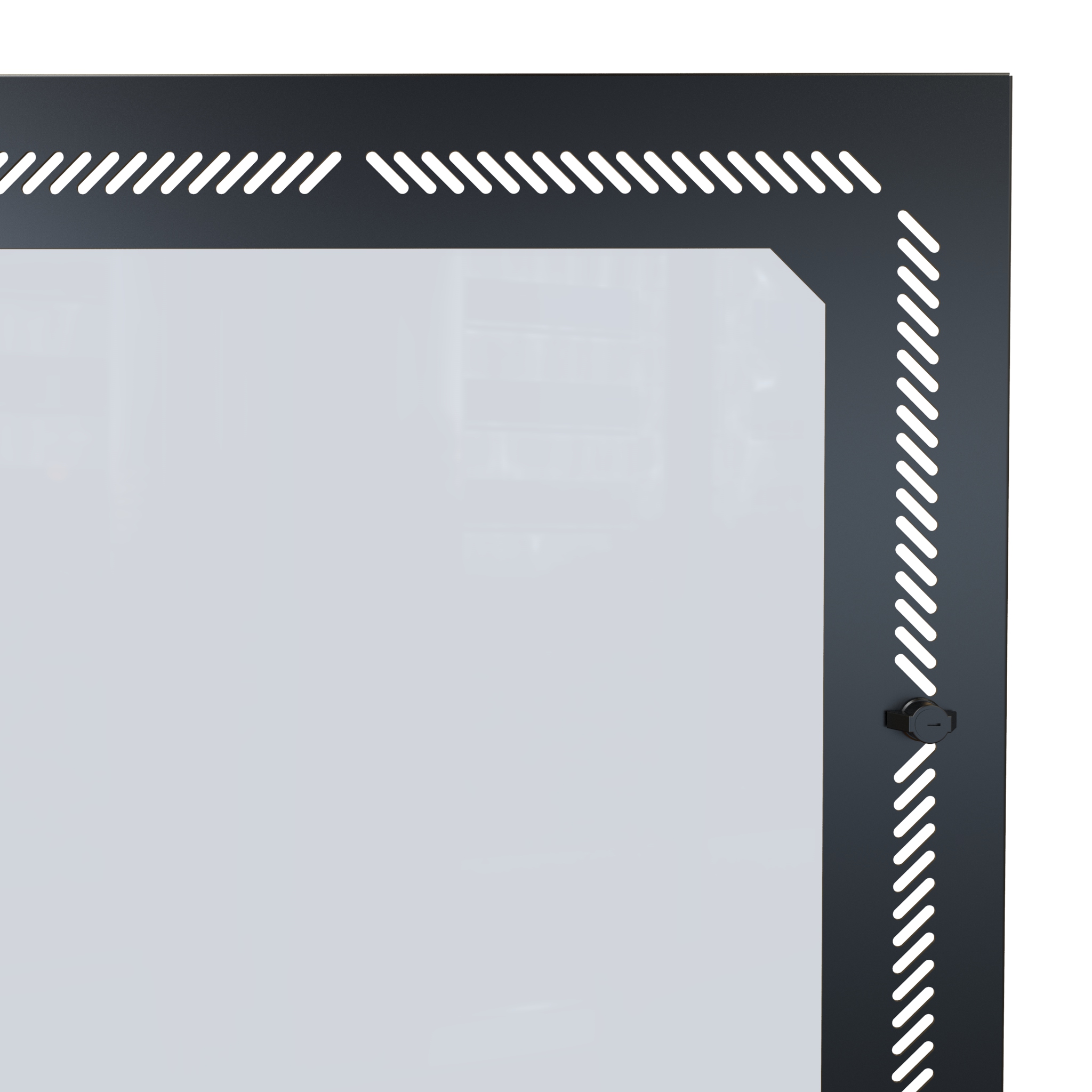 Hammond RCSC19042SDBK1 24U solid steel locking cabinet door in textured black finish with wing knob lock
