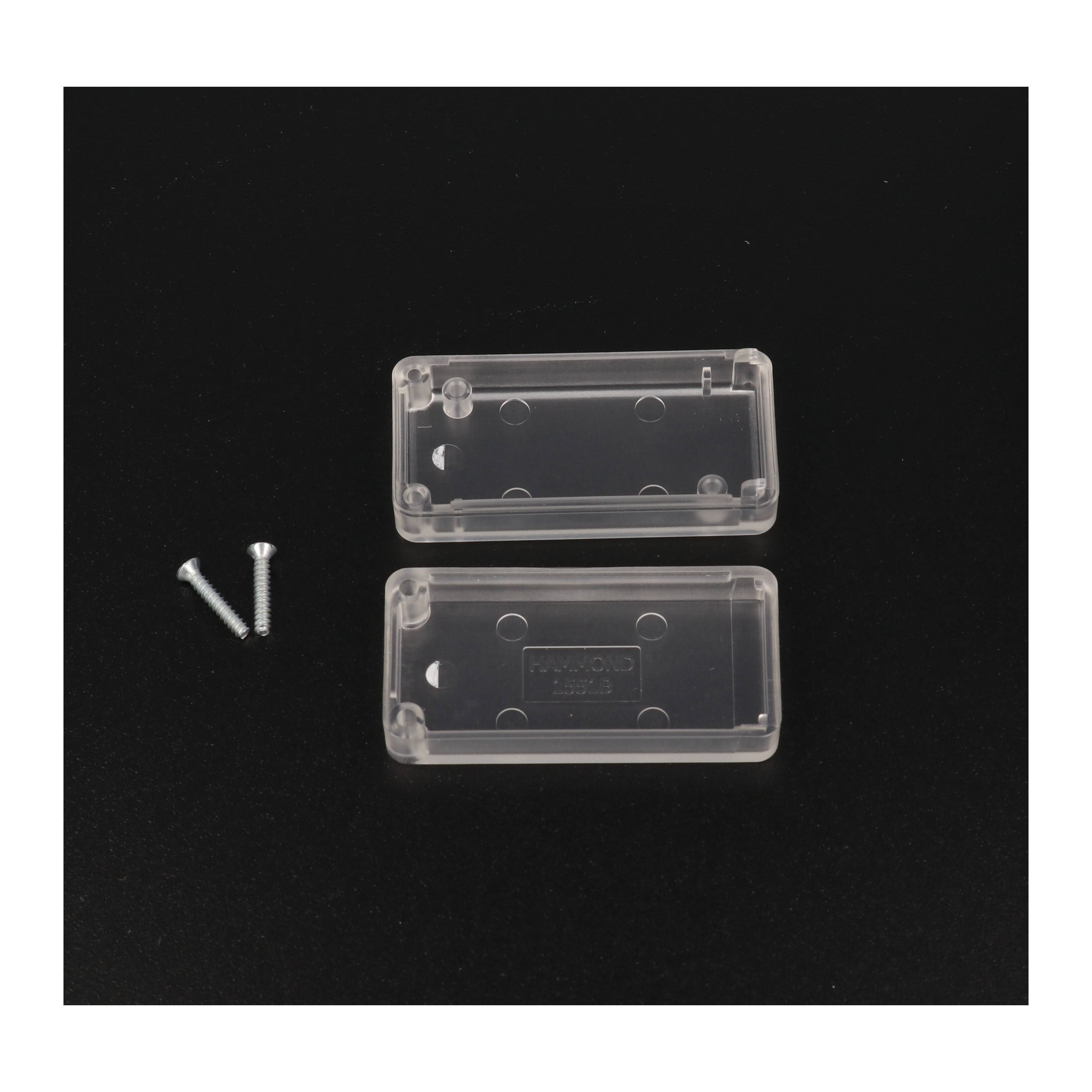 1551BCLR translucent clear ABS subminiature enclosure, 50 x 25 mm