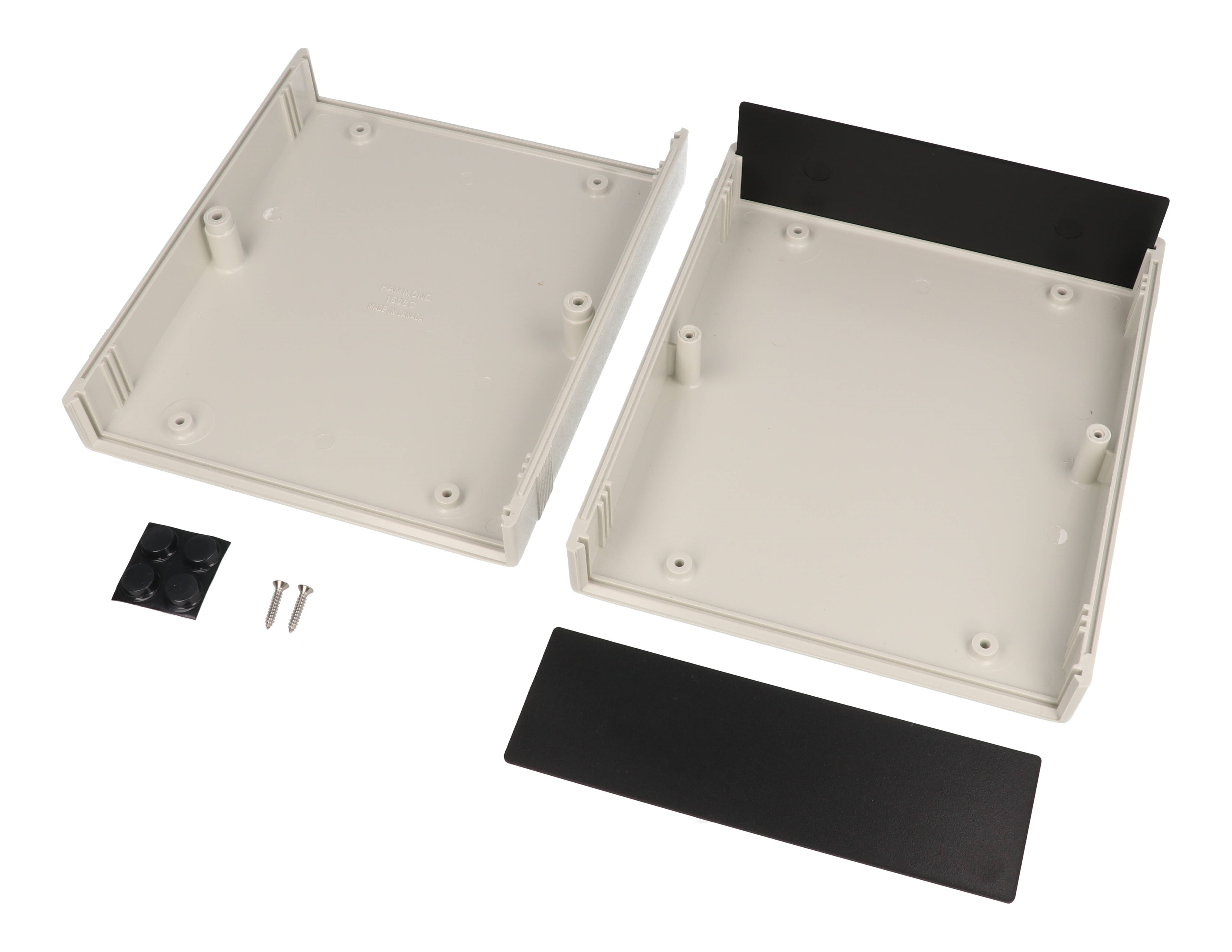 1598CSGYPBK light gray ABS 1598 Series instrument case with black plastic end panels