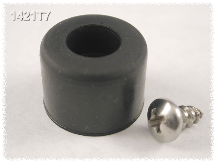 1421T7 black round screw-on SBR rubber feet, package of 24