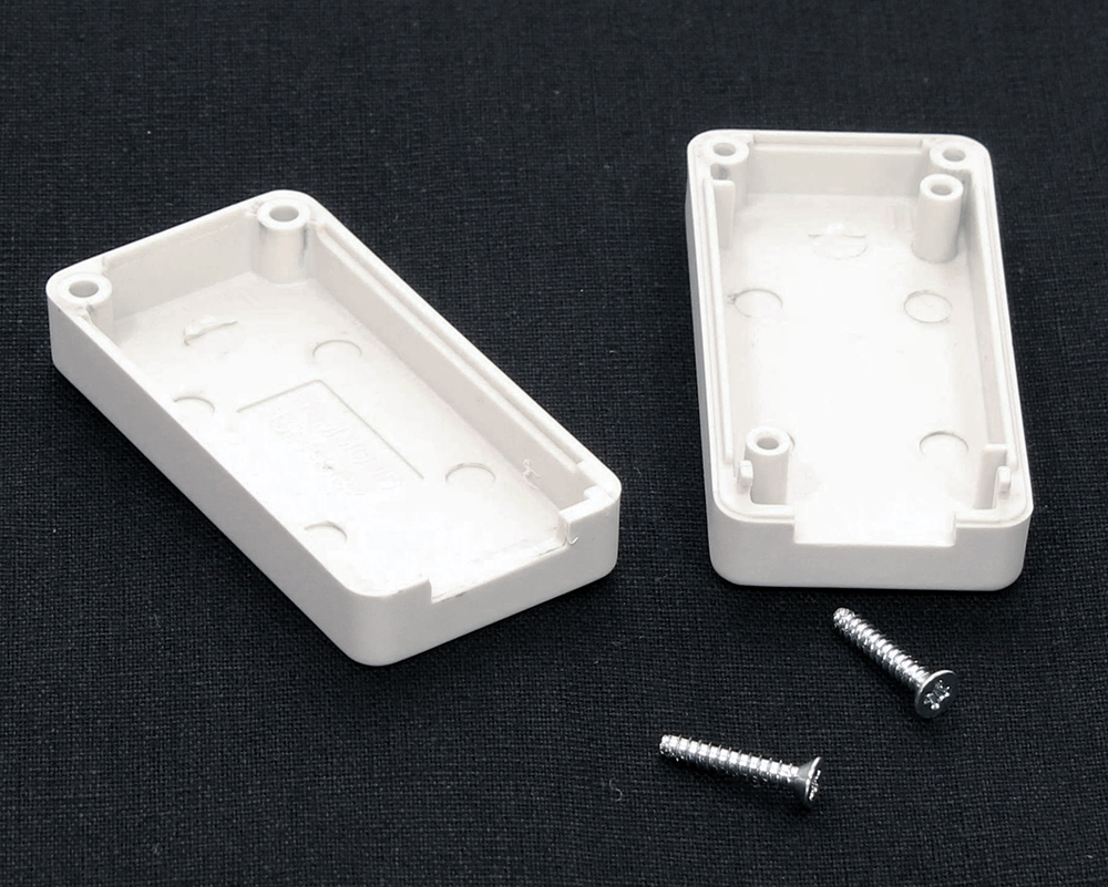 1551USB2GY grey ABS plastic miniature USB enclosure, 50 x 25 mm, with USB-A opening and recessed lid