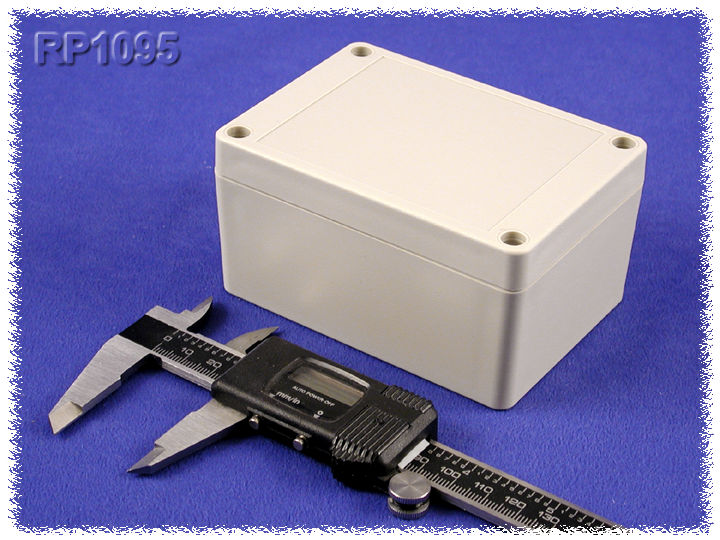 RP1095 light gray ABS water-tight enclosure with opaque lid, 105 x 75 x 55 mm