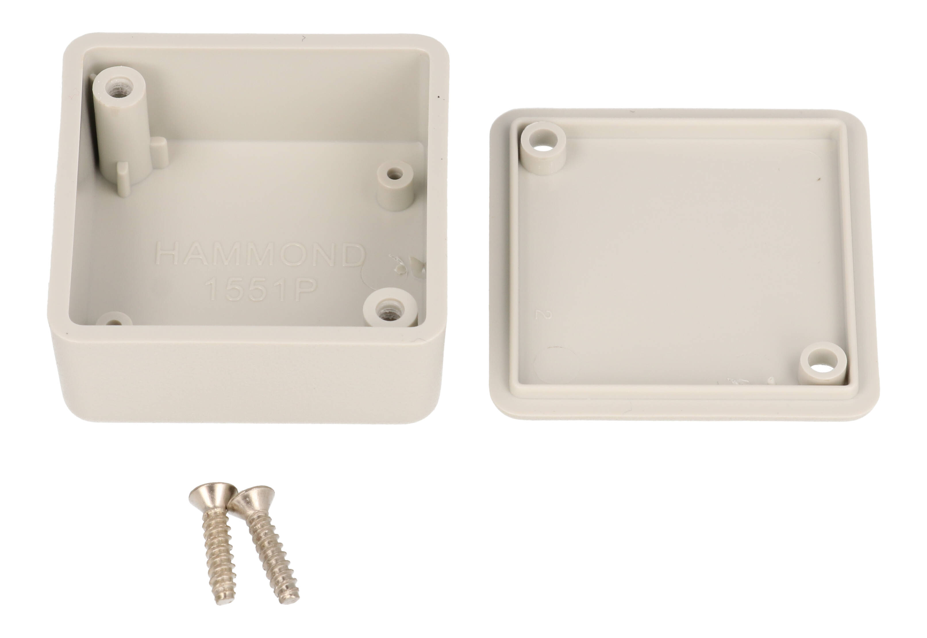 1551PGY light gray ABS square miniature enclosure, 40 x 40 x 20 mm