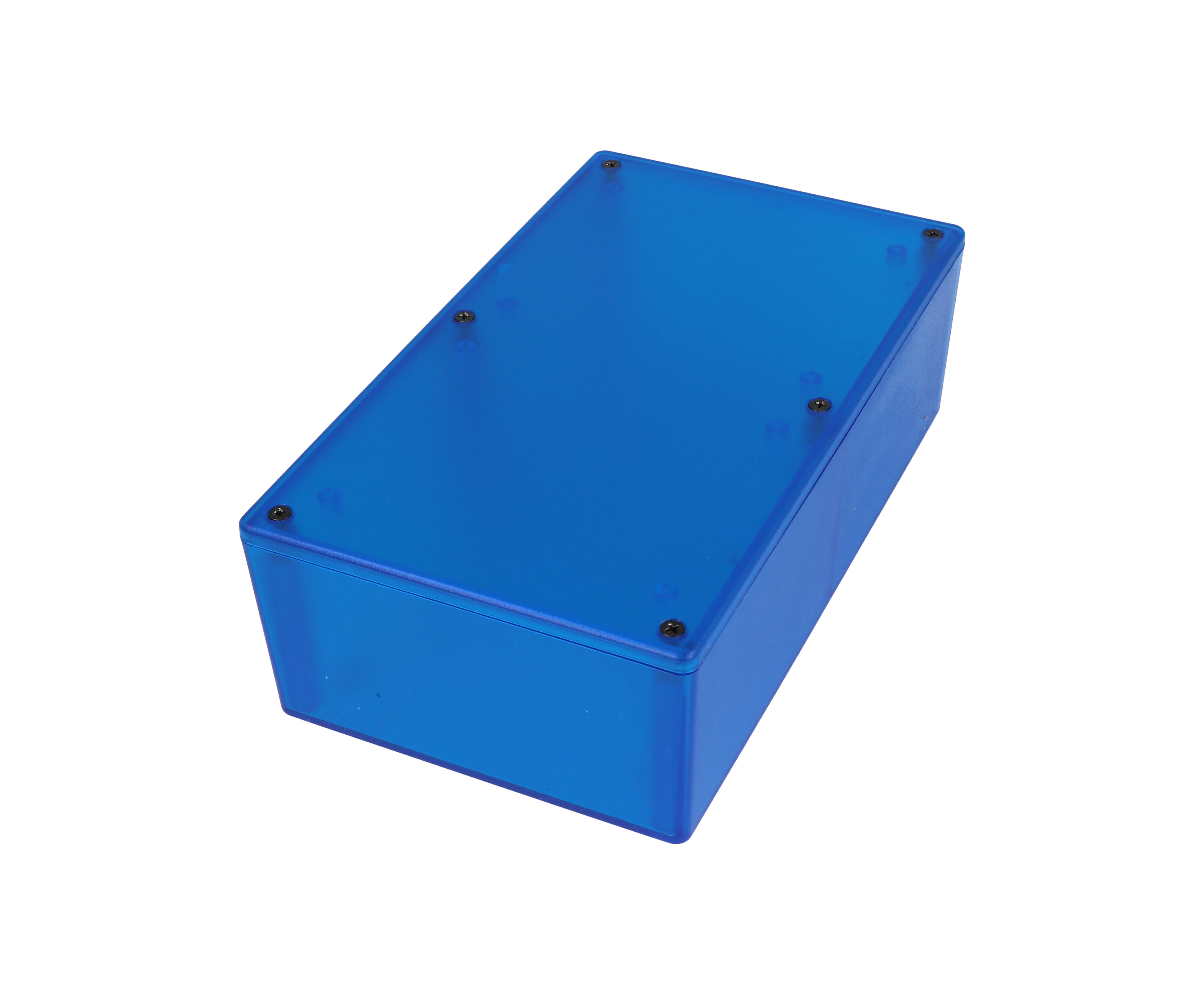 1591XXETBU transparent blue ABS plastic enclosure, 7.60 in x 4.45 in x 2.40 in