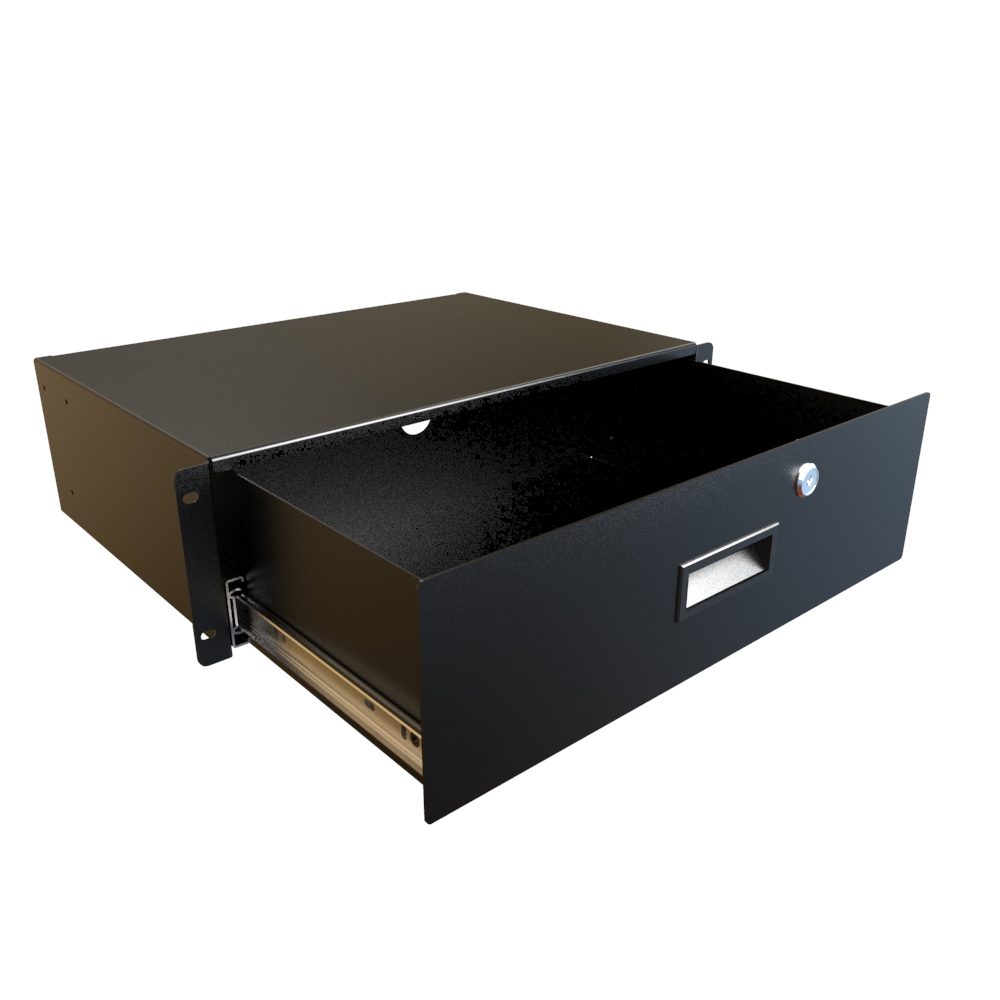 RDRW1900512BK1 — 3U 12D Locking Drawer