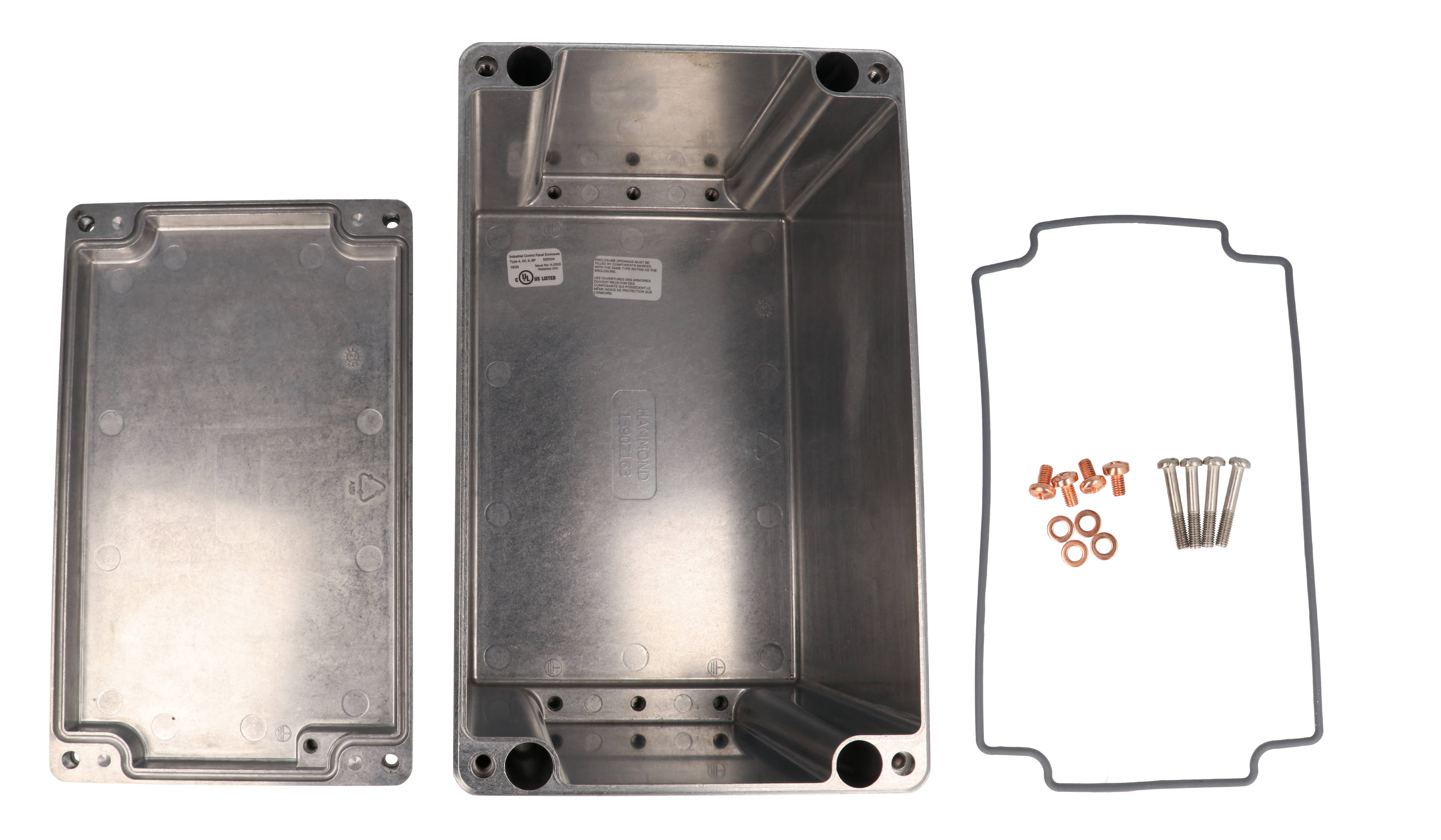 1590Z163 deep natural diecast aluminum watertight enclosure, 260 x 160 x 160 mm