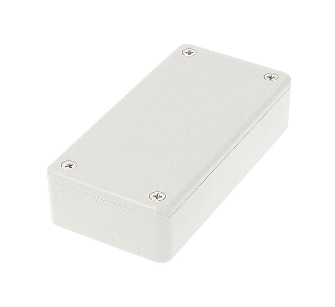 1591ASGY light gray 100 x 50 x 25 mm ABS plastic enclosure without mounting flanges with molded card guides