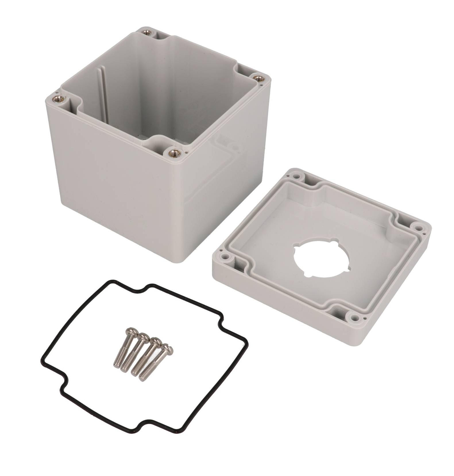 1554PB1A deep light gray polycarbonate one-hole 30.5mm pushbutton enclosure