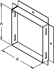 CWAD2 2.5 x 2.5 wireway panel adapter (box connector), gray painted steel