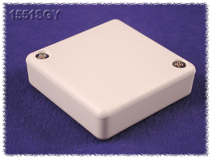 1551SGY light gray ABS plastic miniature enclosure, 50 x 50 x 15 mm