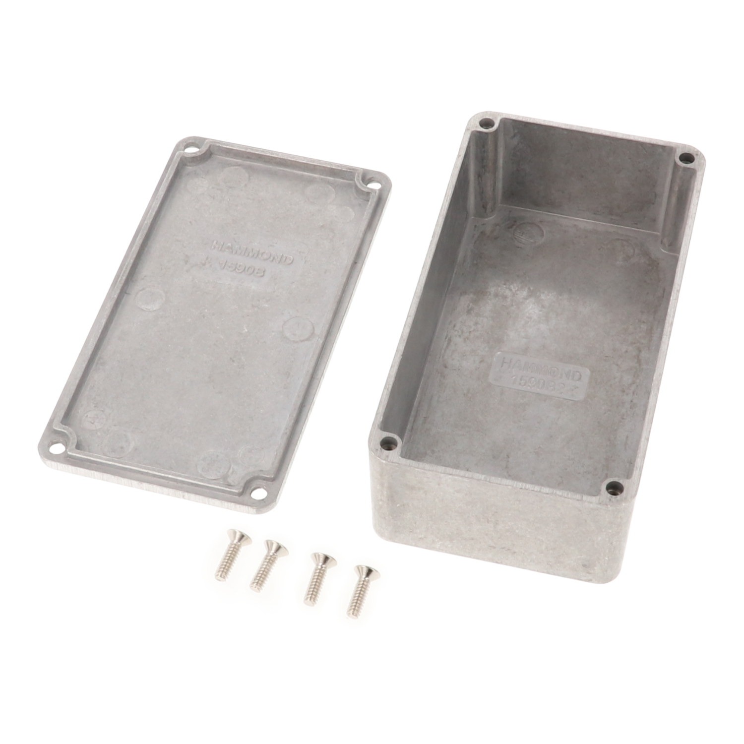 1590B2 natural diecast aluminum enclosure, 112 x 61 x 38 mm