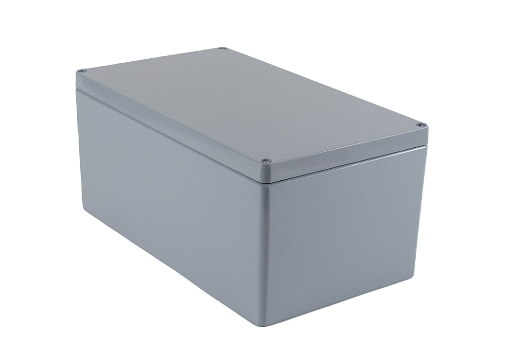 1590Z250GY gray 400 x 230 x 180 mm deep diecast aluminum enclosure
