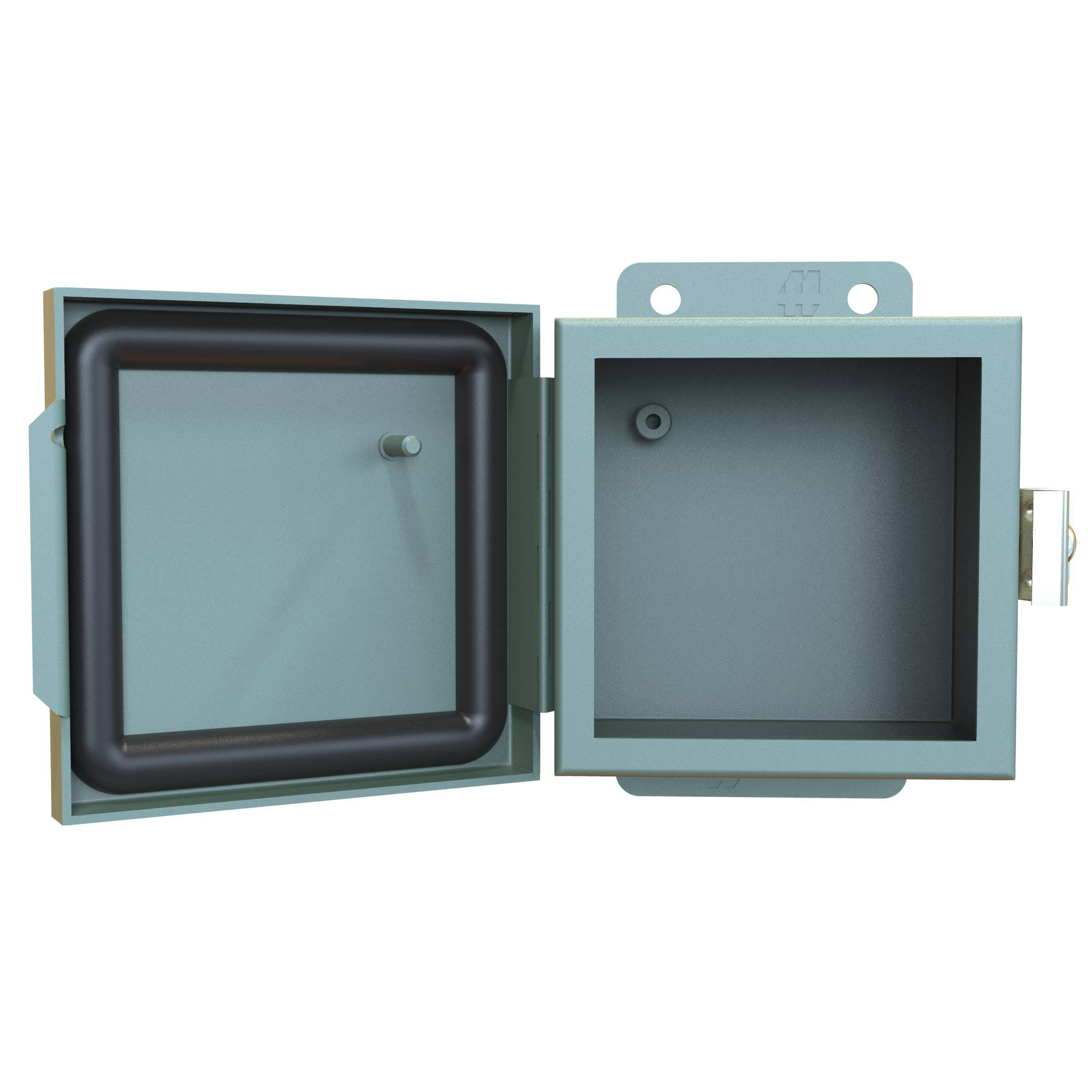 1414PHKC4 12 x 6 x 4 in Type 12 gray mild steel junction box with continuous hinge door with clamps — view 3