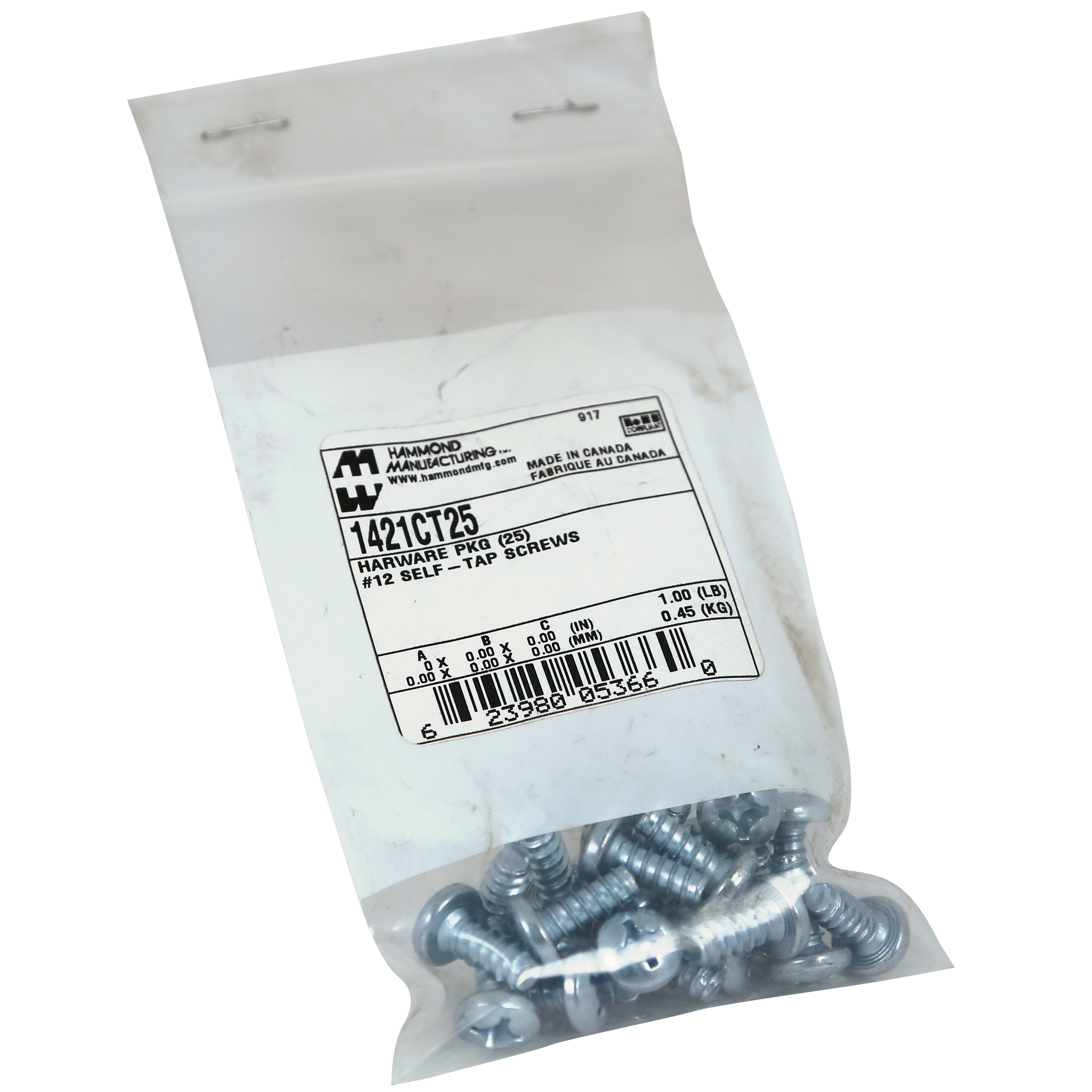 1421CT25 — 25 of Panhead Threadrolling #12-24 screws x 0.5"
