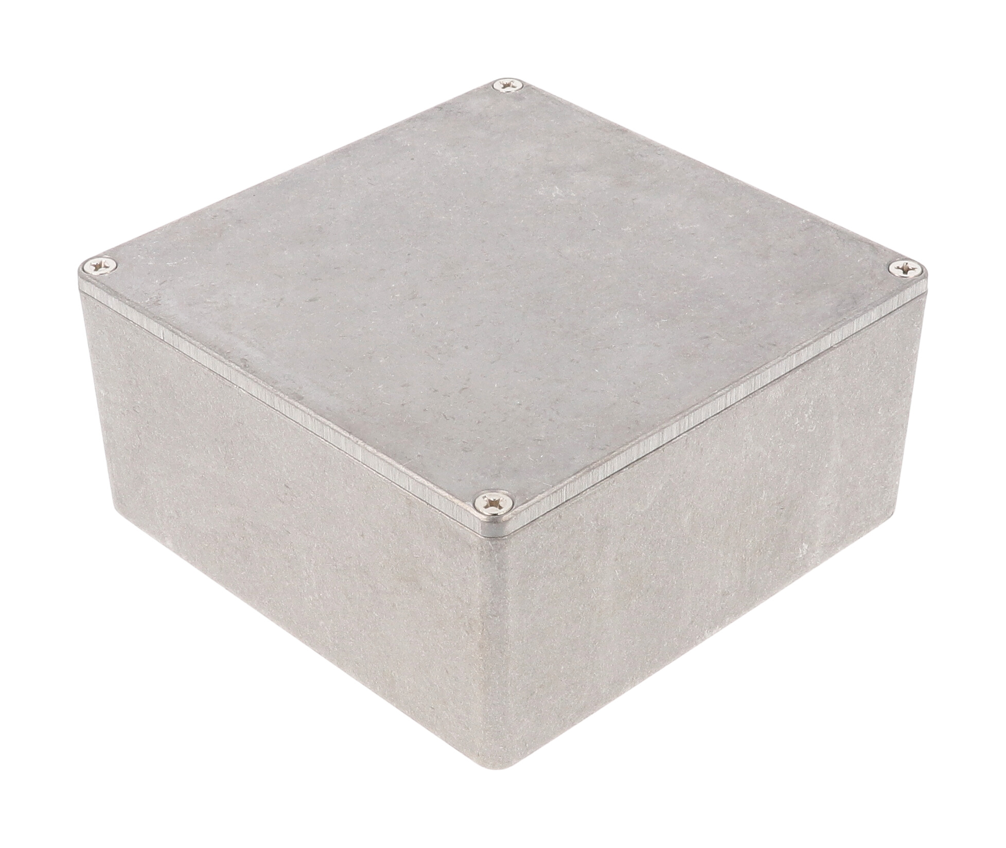 1590U natural aluminum square diecast aluminum enclosure, 120 x 120 x 59 mm, box and lid