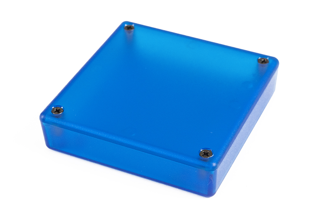 1551XTBU translucent blue ABS miniature enclosure, 80 x 80 x 20 mm