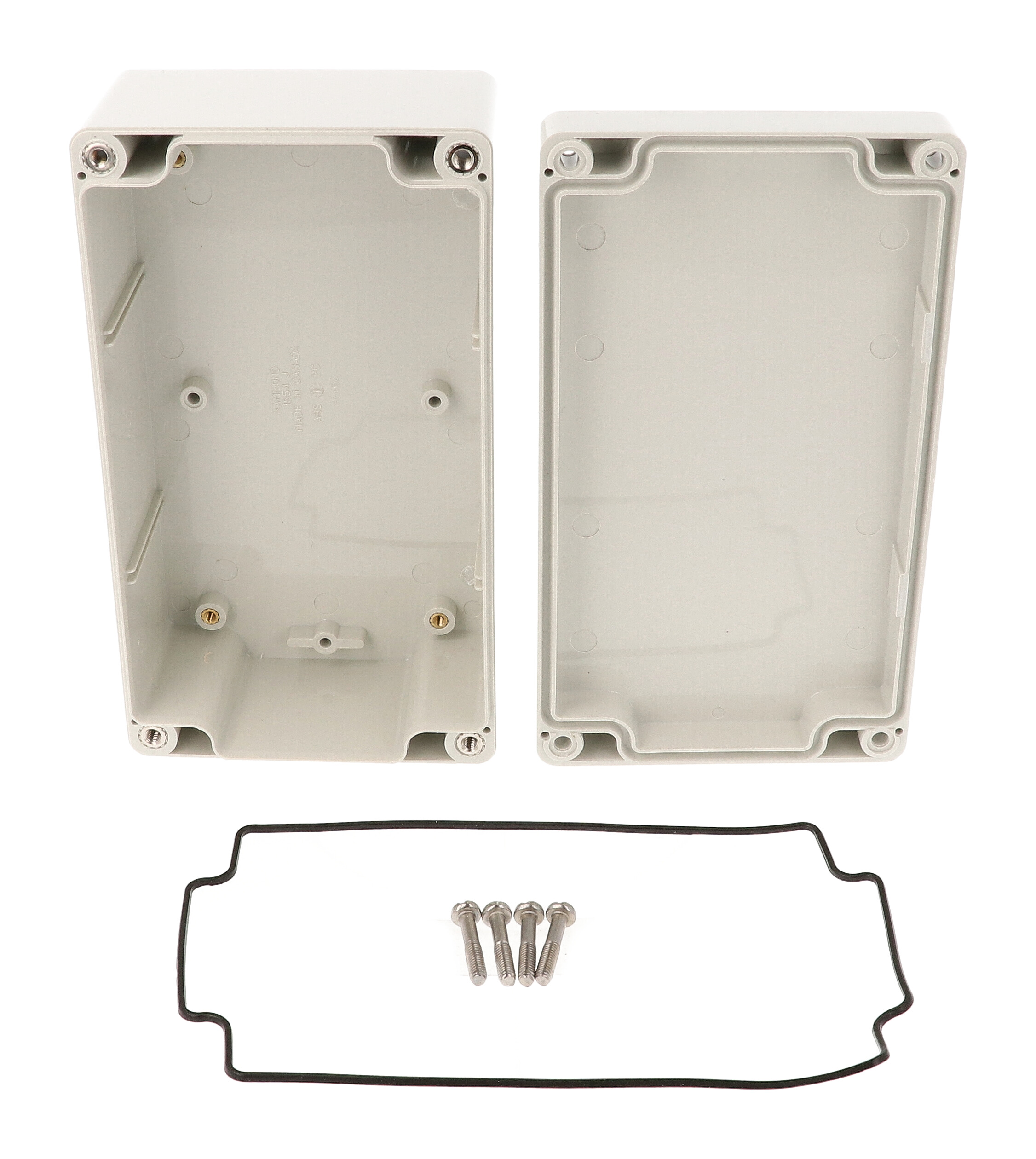 1554JGY light gray ABS watertight enclosure, 160 x 90 x 61 mm