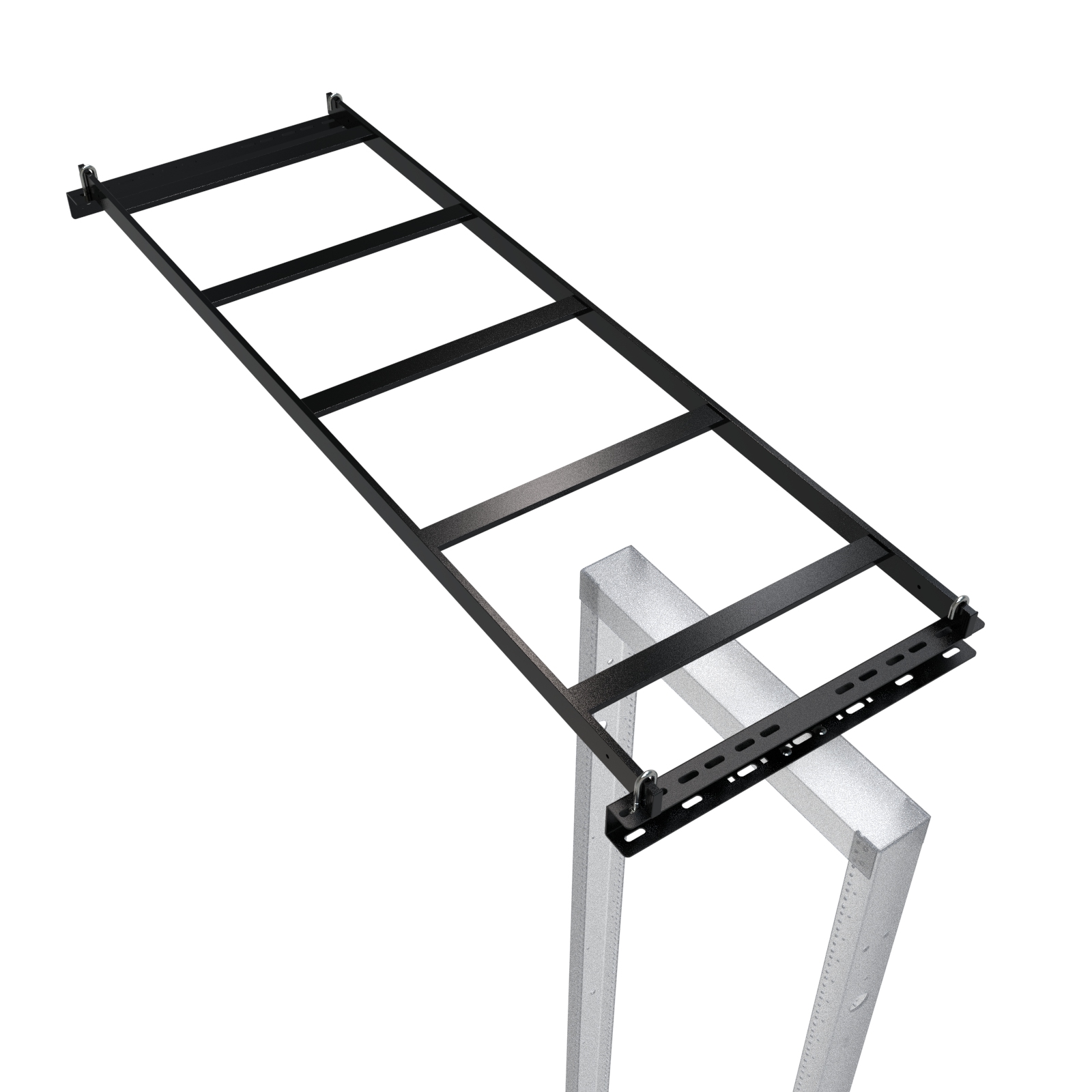 Hammond CL185RWKBK 18 in wide black powder coat 5 ft cable ladder rack-to-wall kit with wall angle and rack adapter