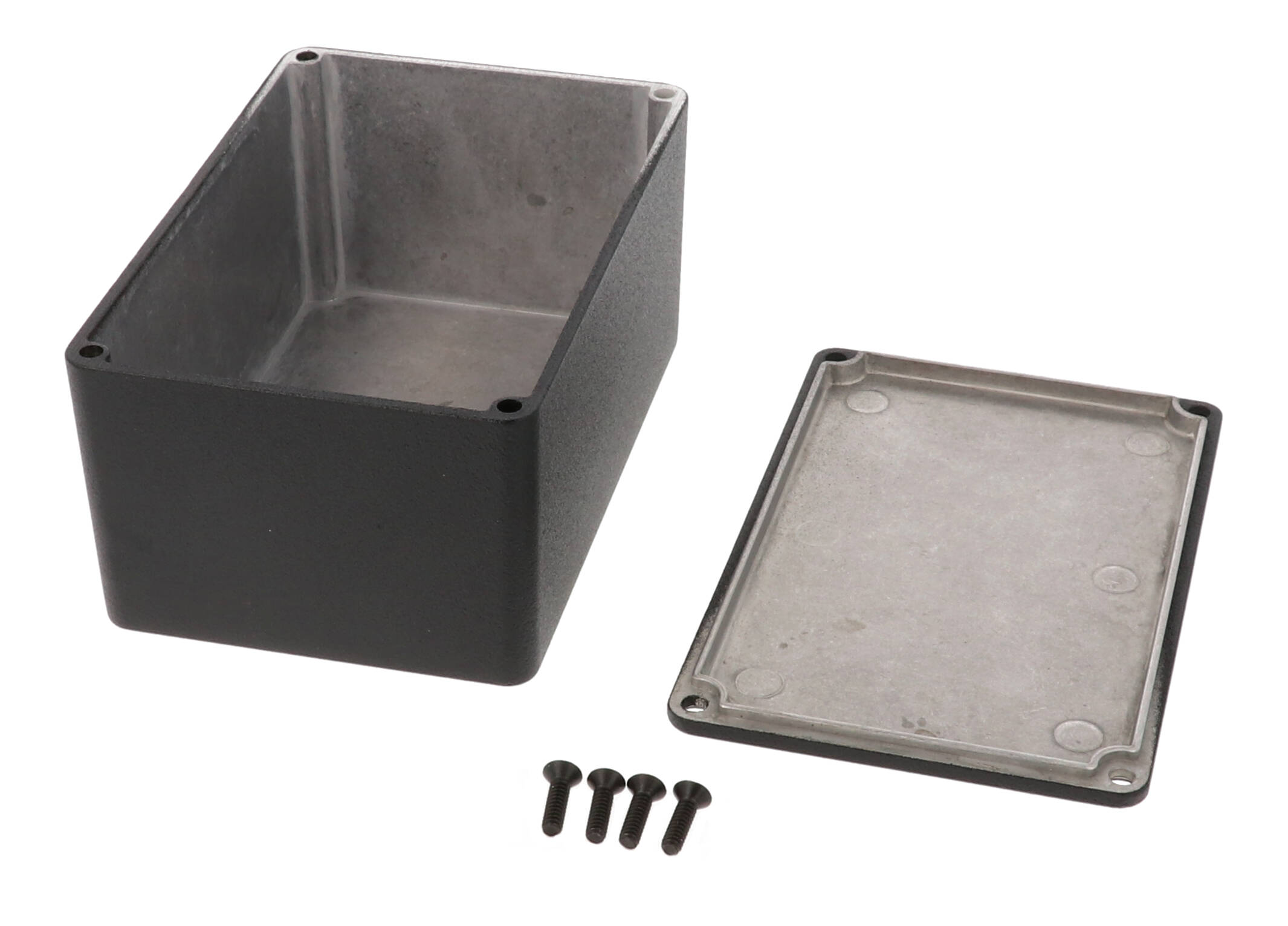 1590TBK black diecast aluminum box and lid, 120 x 80 x 59 mm