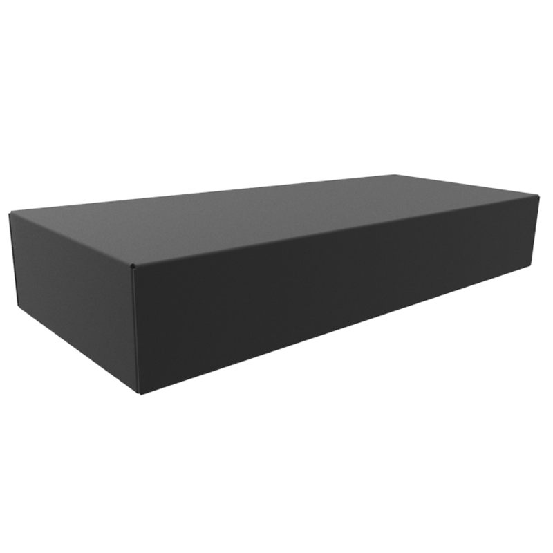 Hammond 1441-18BK3 13.5 in x 5 in x 2 in satin black powder coated steel chassis